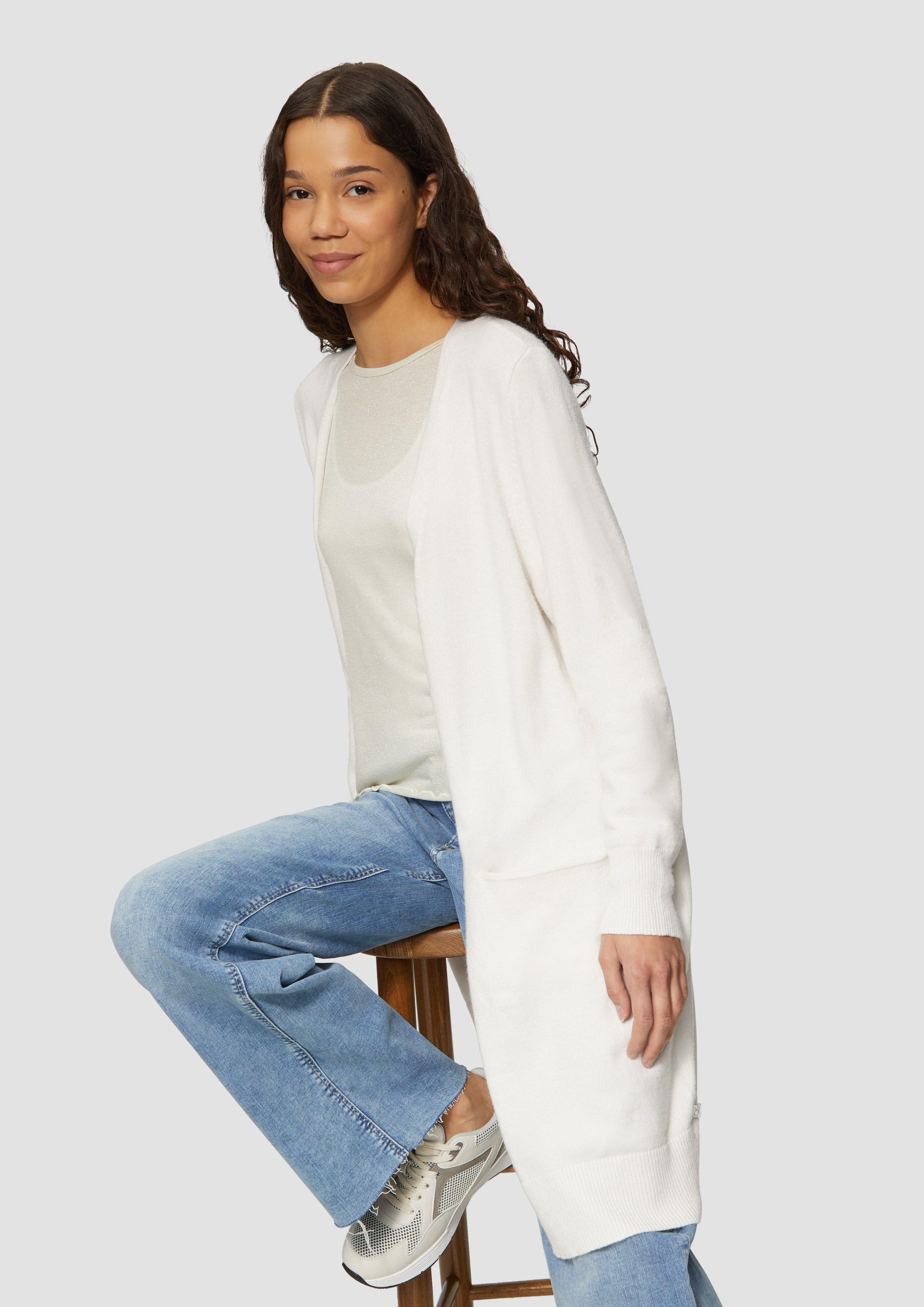 QS Funktionsjacke Lange Strickjacke aus Viskosemix günstig online kaufen