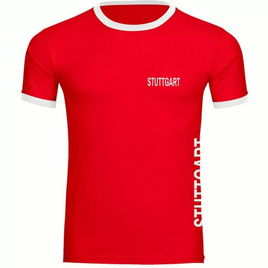 multifanshop T-Shirt Kontrast Stuttgart - Brust & Seite - Männer günstig online kaufen