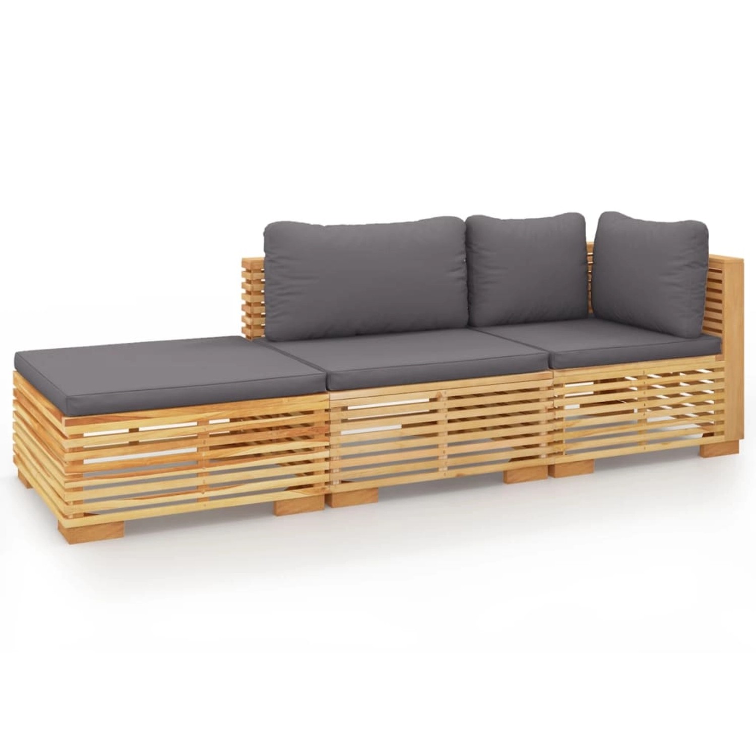 Vidaxl 3-tlg. Garten-lounge-set Mit Kissen Massivholz Teak günstig online kaufen