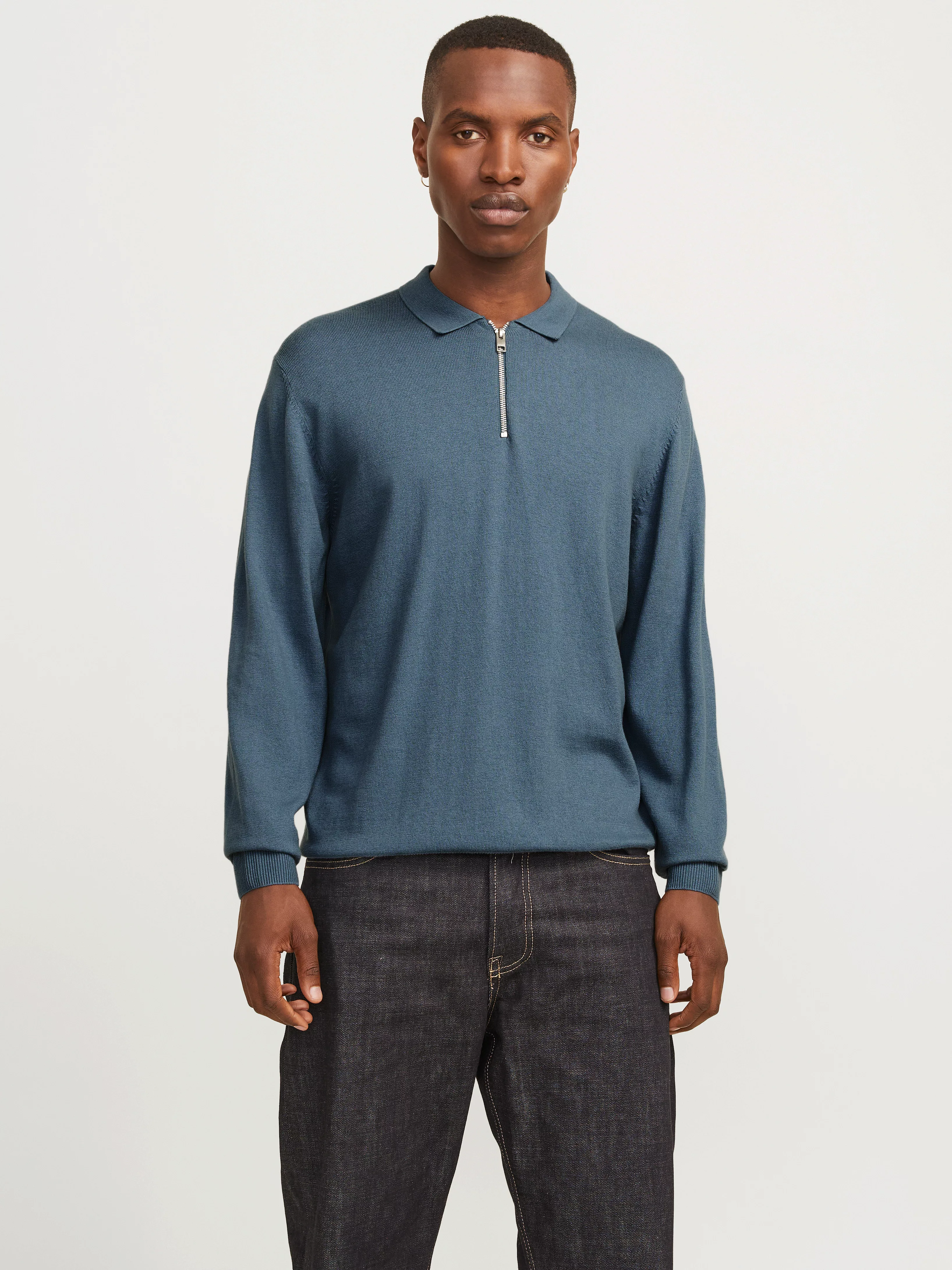 Jack & Jones Polokragenpullover "JJEEMIL KNIT POLO HALF ZIP LS NOOS", mit P günstig online kaufen