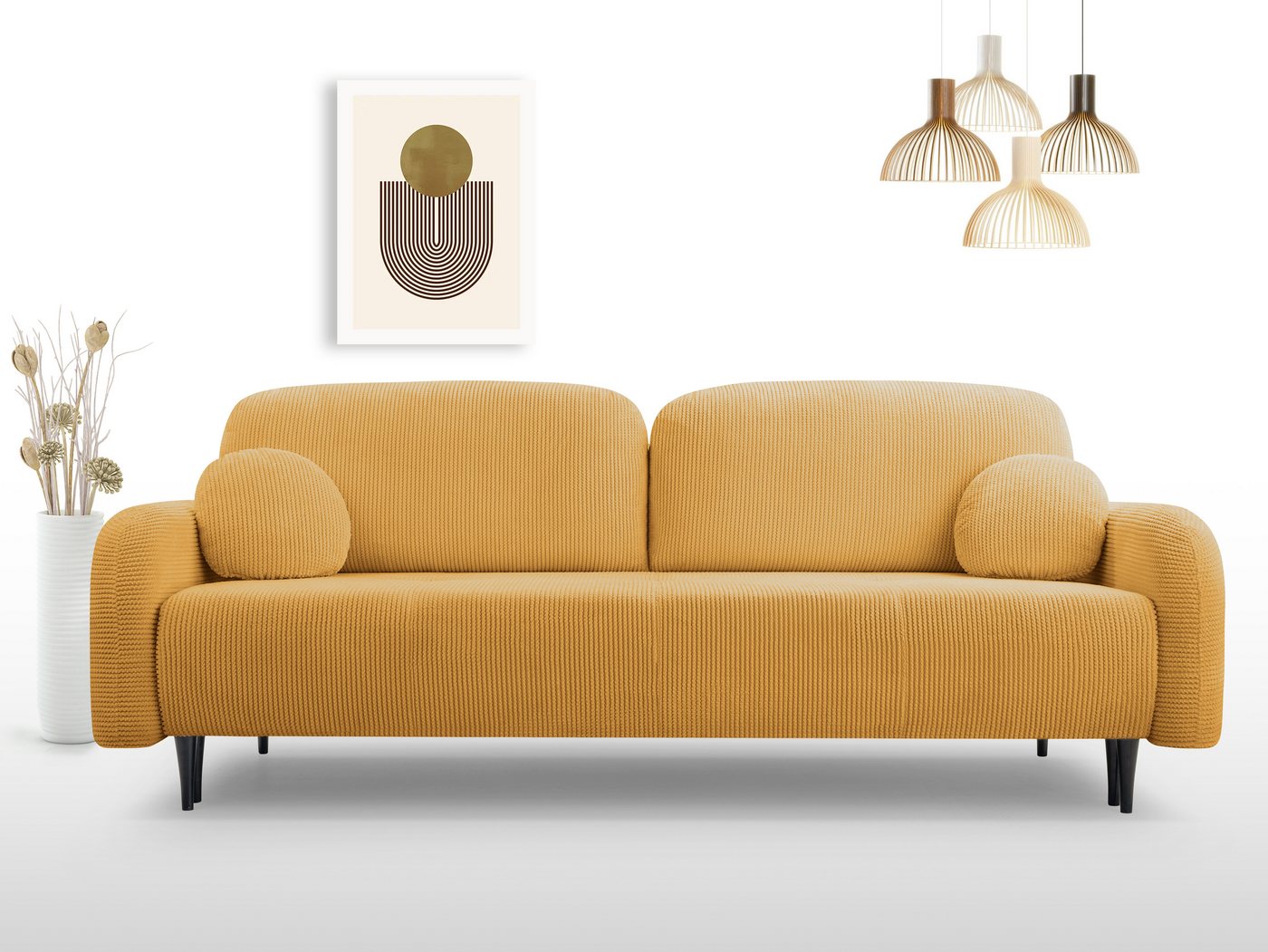 Compleo Schlafsofa mit Bettkasten CLOUD, Modern Wohnzimmer, Cordstoff, Sofa günstig online kaufen