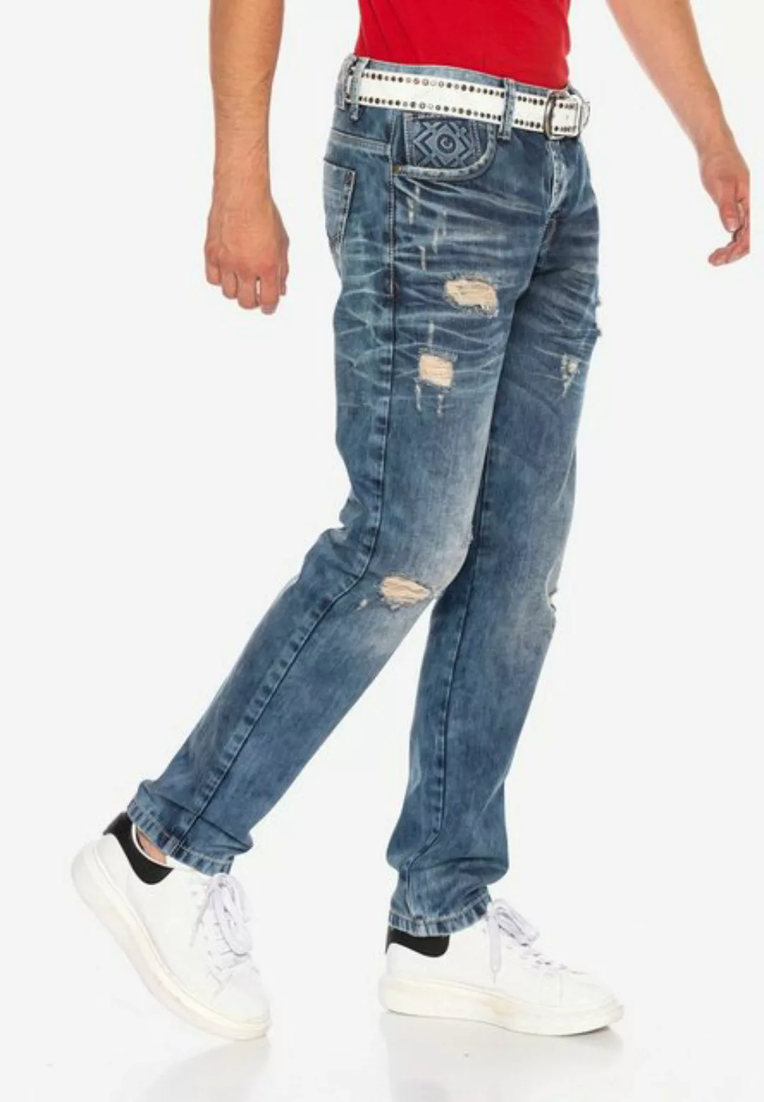 Cipo & Baxx Destroyed-Jeans Regular im Used-Look günstig online kaufen
