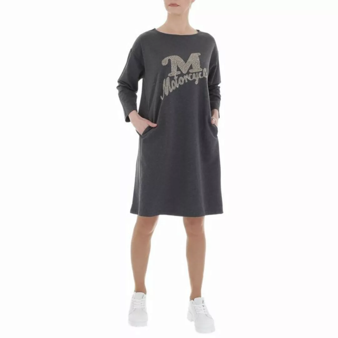 Ital-Design Bleistiftkleid Damen Freizeit Nieten Textprint Stretch Stretchk günstig online kaufen