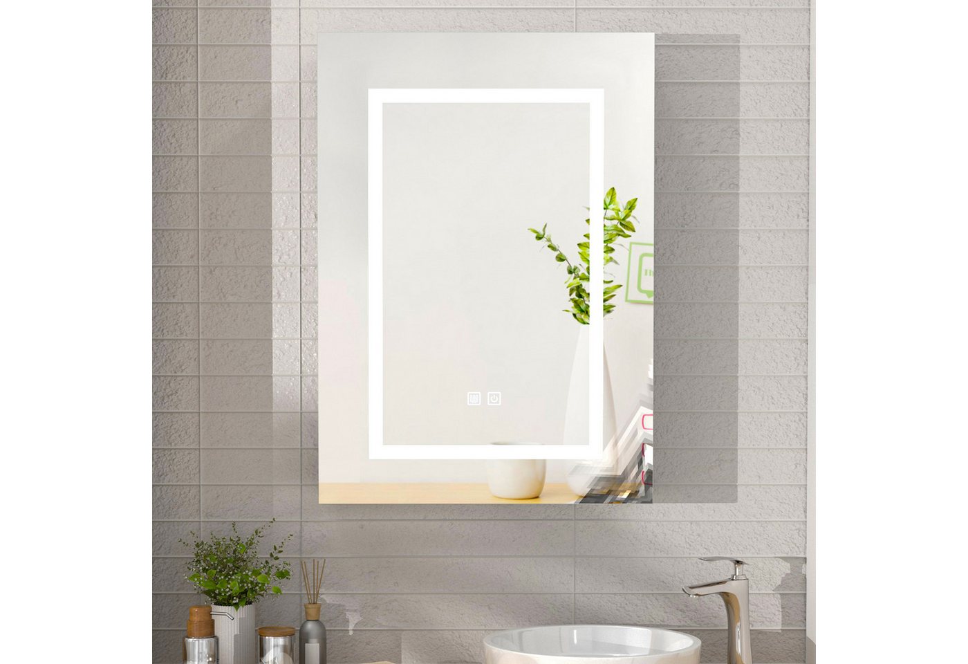 radelldar Badezimmerspiegelschrank Hängeschrank mit Spiegel, Anti-fog und L günstig online kaufen
