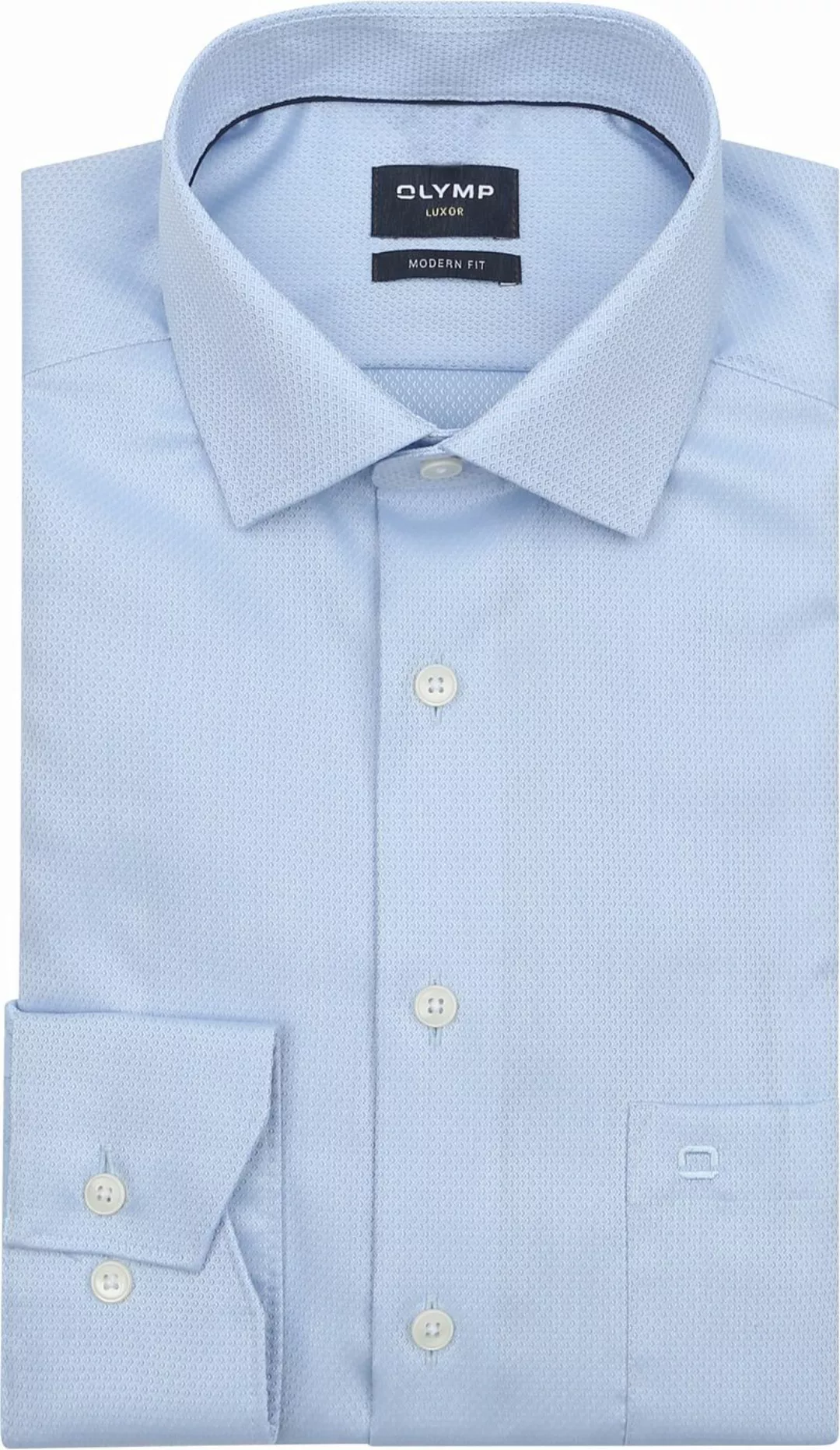 OLYMP Luxor Hemd Diamond Structure Hellblau - Größe 46 günstig online kaufen