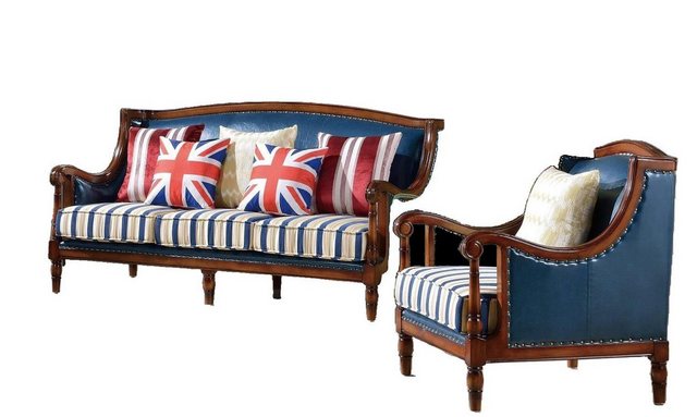 JVmoebel Sofa Amerikanische Möbel Sofagarnitur USA Sofa Couch Set 3+1 Sitze günstig online kaufen