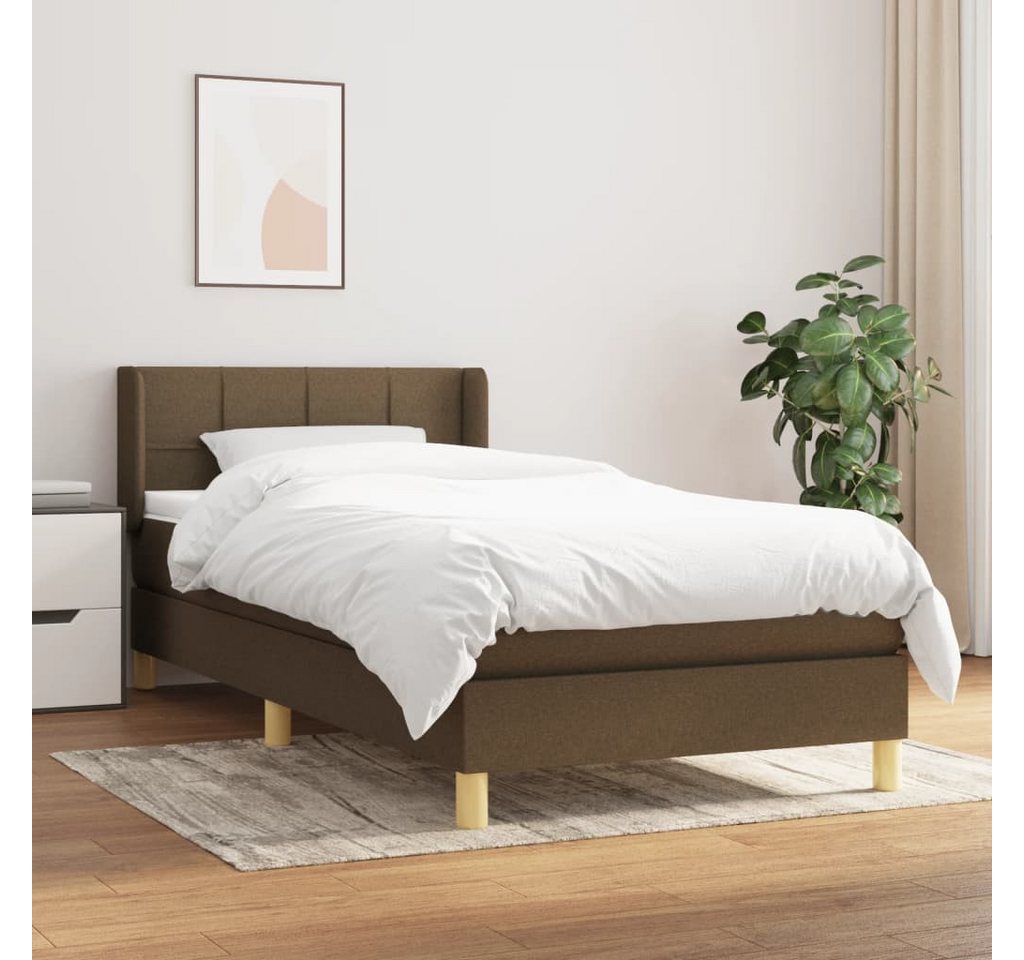 vidaXL Boxspringbett Boxspringbett mit Matratze Dunkelbraun 80x200 cm Stoff günstig online kaufen