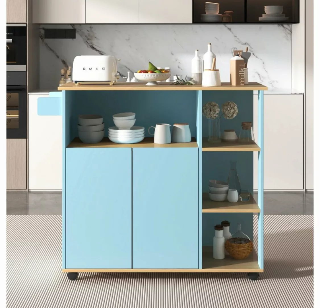 GLIESE Küchenbuffet 105 x 38 x 84 cm Speisewagen/Sideboard, Mit Rollen günstig online kaufen