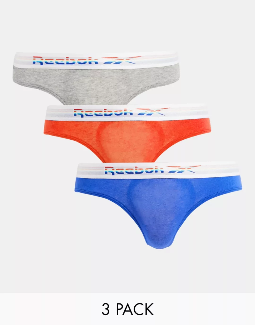 Reebok – Delma – 3er-Pack Unterhosen in Blau/Grau/Rot-Mehrfarbig günstig online kaufen
