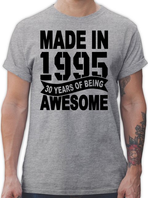 Shirtracer T-Shirt Made in 1995 Thirty years of being awesome schwarz 30. G günstig online kaufen