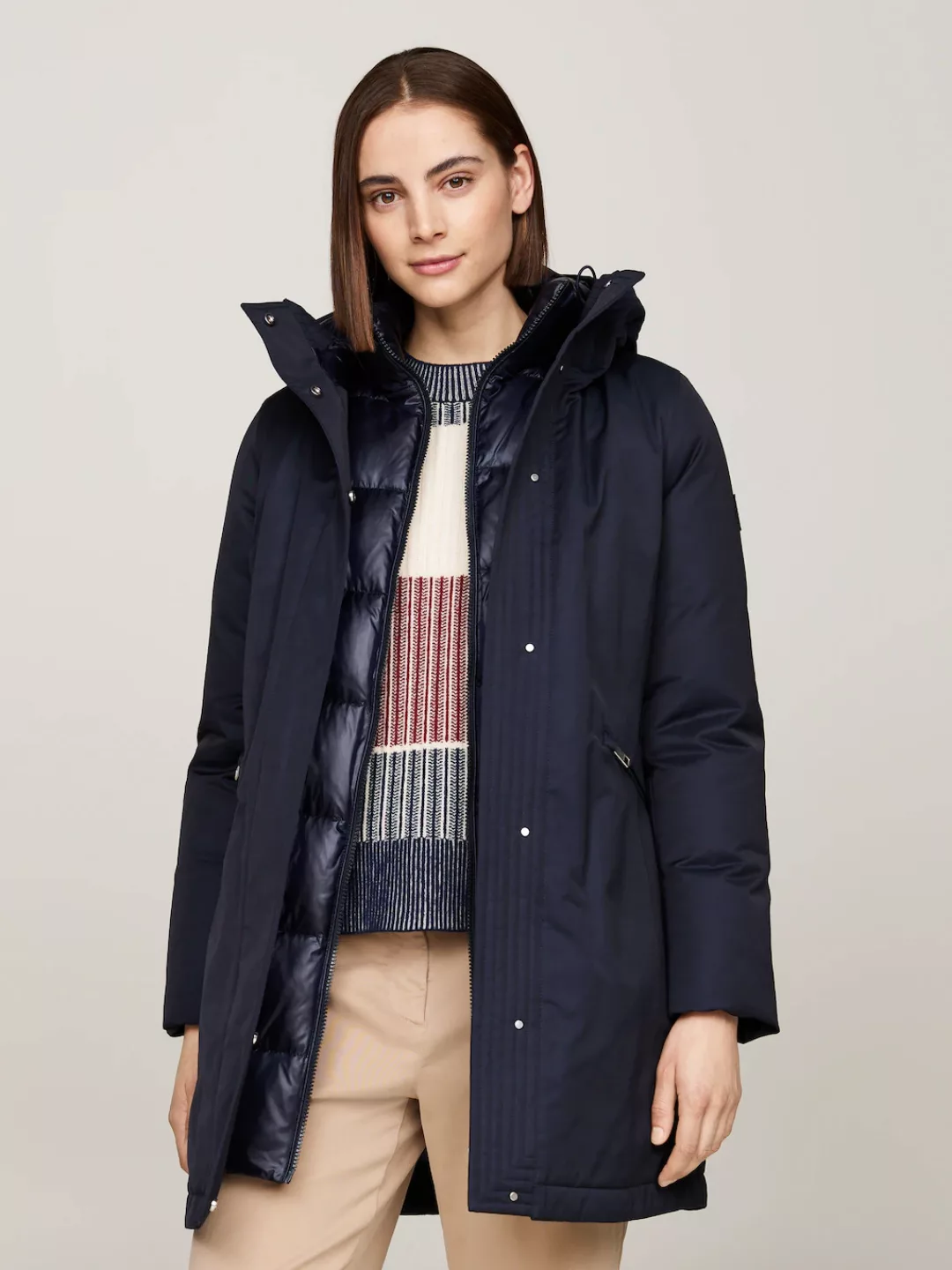 Tommy Hilfiger Parka, mit Kapuze, mit Logoprägung günstig online kaufen