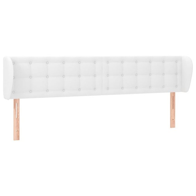 vidaXL Bett, Kopfteil mit Ohren Weiß 203x23x78/88 cm Kunstleder günstig online kaufen