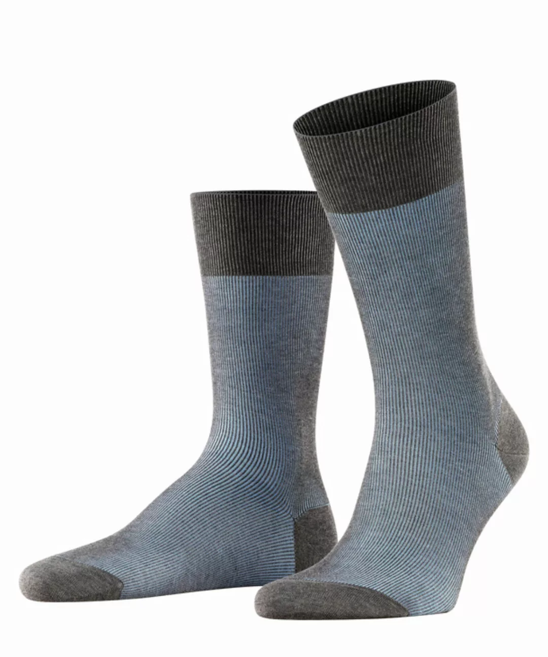 FALKE Fine Shadow Herren Socken, 41-42, Grau, Rippe, Baumwolle, 13141-31960 günstig online kaufen