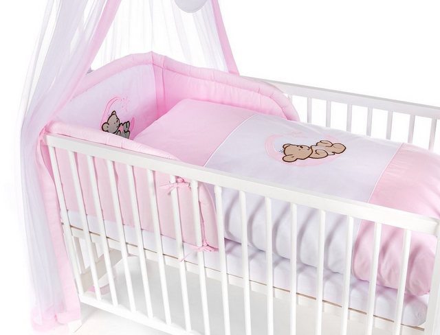 Babyhafen Komplettbett 60 × 120 cm Babybett Teddy auf dem Mond Gitterbett K günstig online kaufen