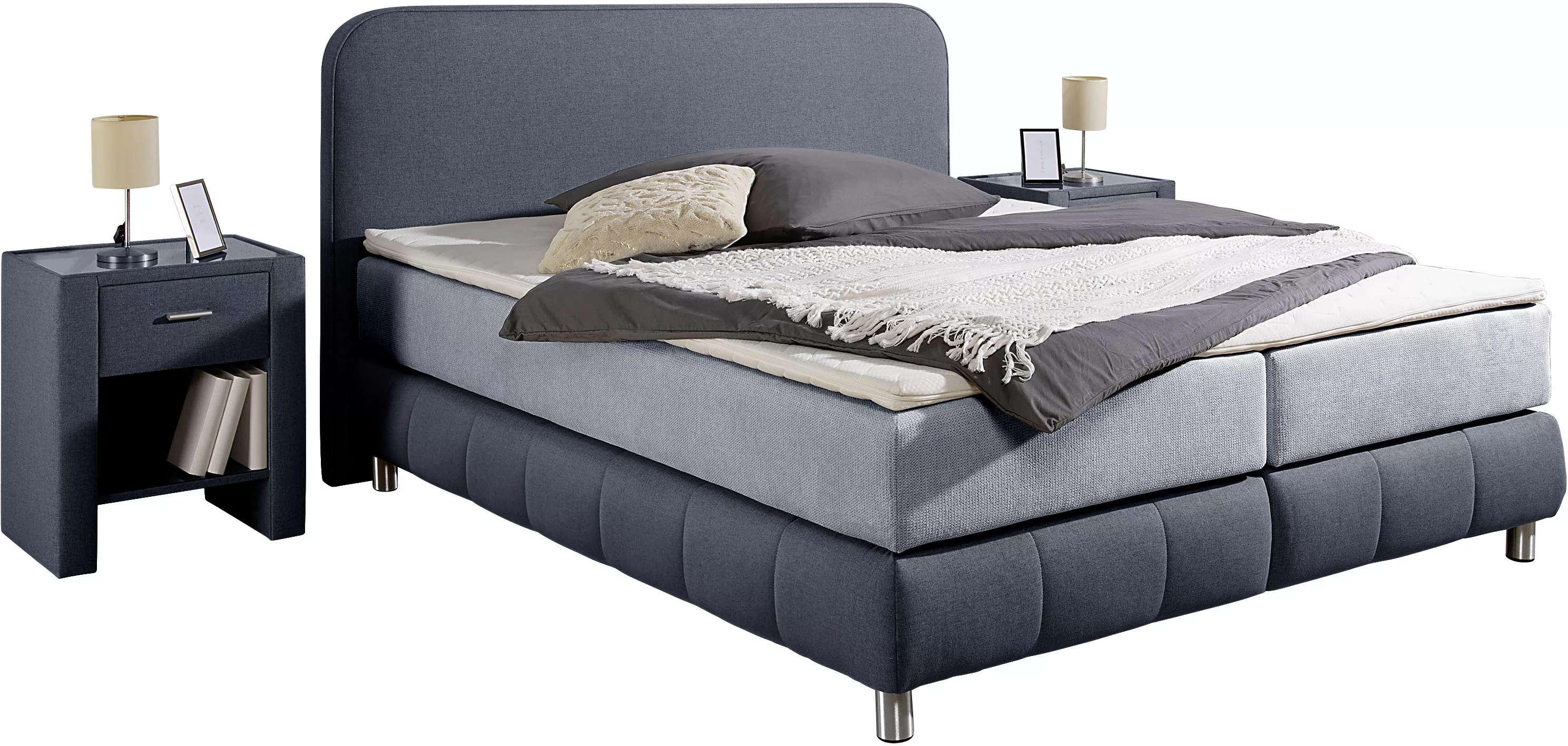 Home affaire Boxspringbett »Cesson, in verschiedenen Breiten«, inkl. Topper günstig online kaufen
