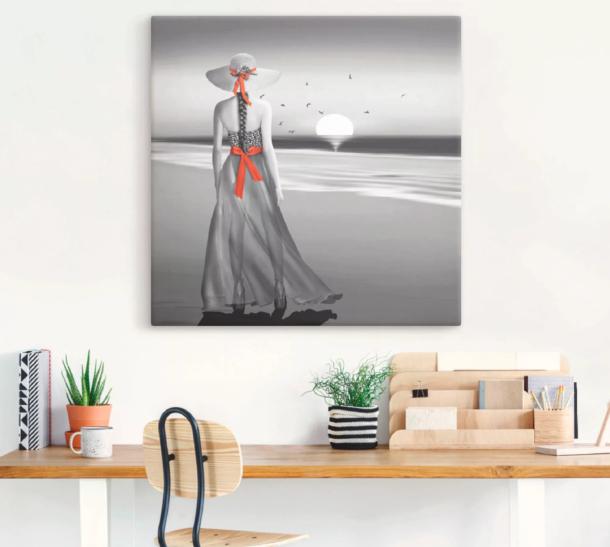 Artland Wandbild "Ein Blick zurück aufs Meer", Frau, (1 St.), als Alubild, günstig online kaufen