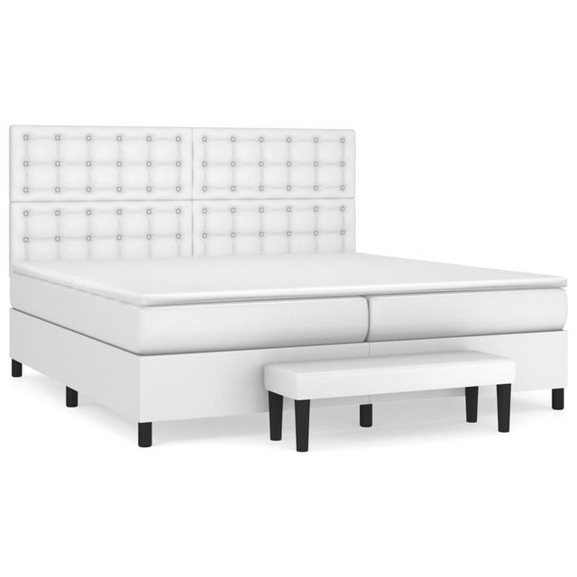 vidaXL Boxspringbett Boxspringbett mit Matratze und Fusshocker Kunstleder ( günstig online kaufen