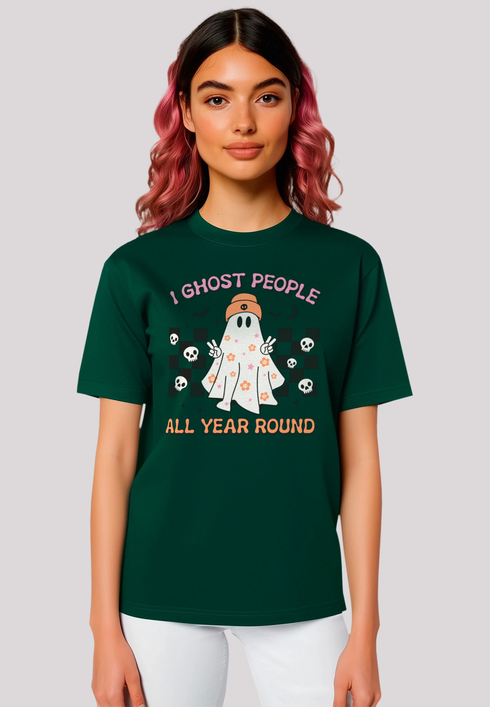 F4NT4STIC T-Shirt "Retro Halloween I Ghost People All Year Round", Premium günstig online kaufen