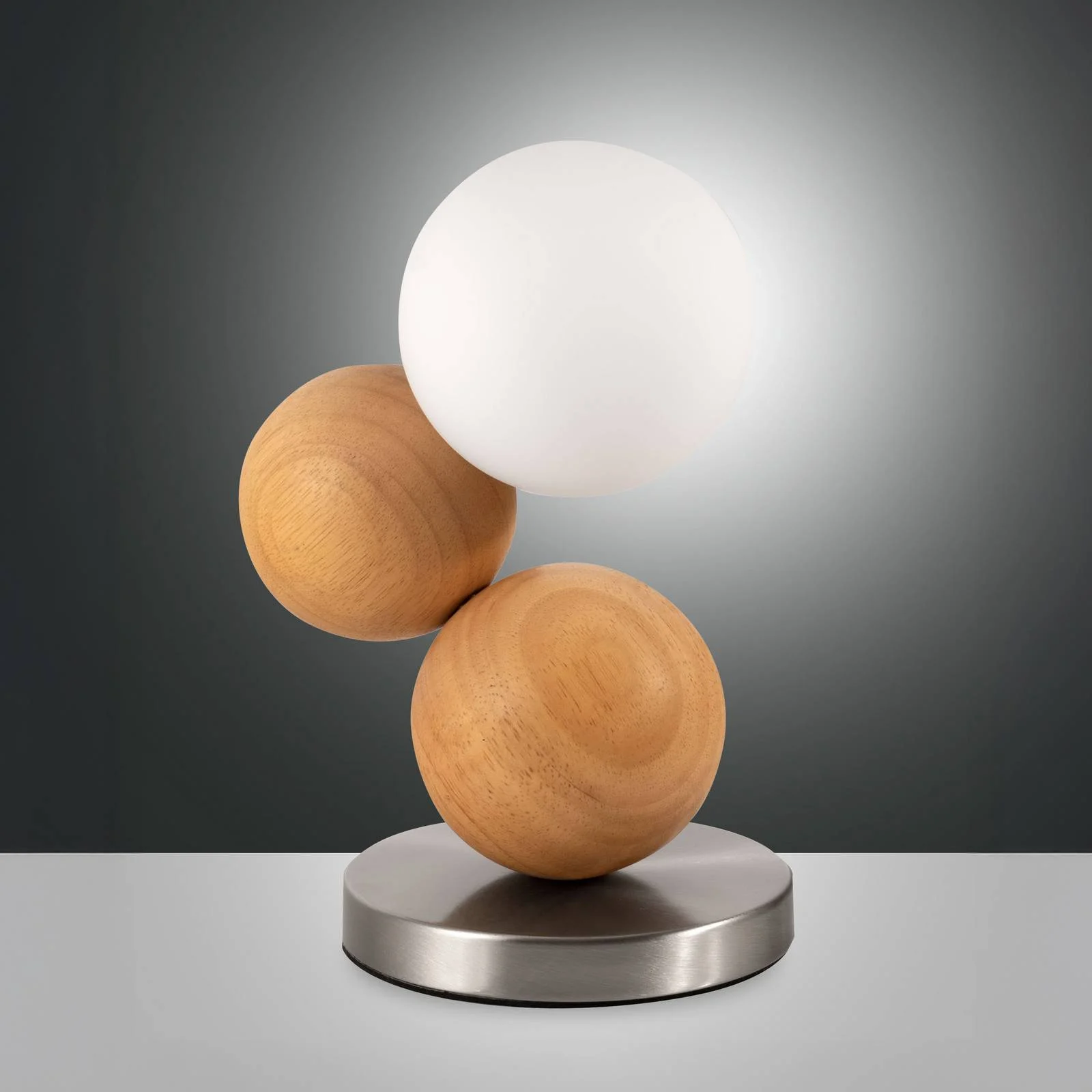 Tischleuchte Micky, holz hell/nickel, Holz, dimmbar, G9 günstig online kaufen