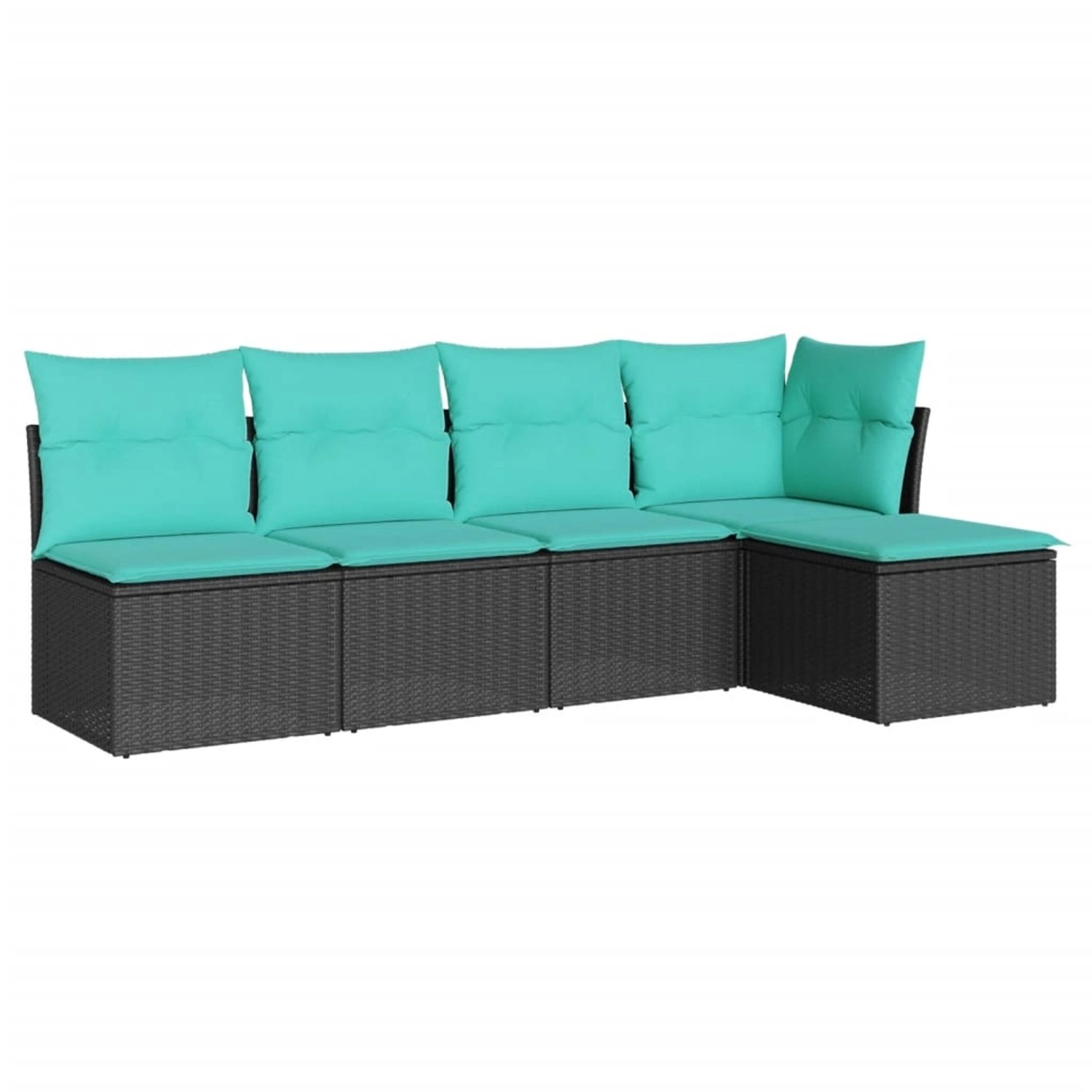 vidaXL 5-Tlg Garten-Sofagarnitur mit Kissen Schwarz Poly Rattan 3217517 günstig online kaufen