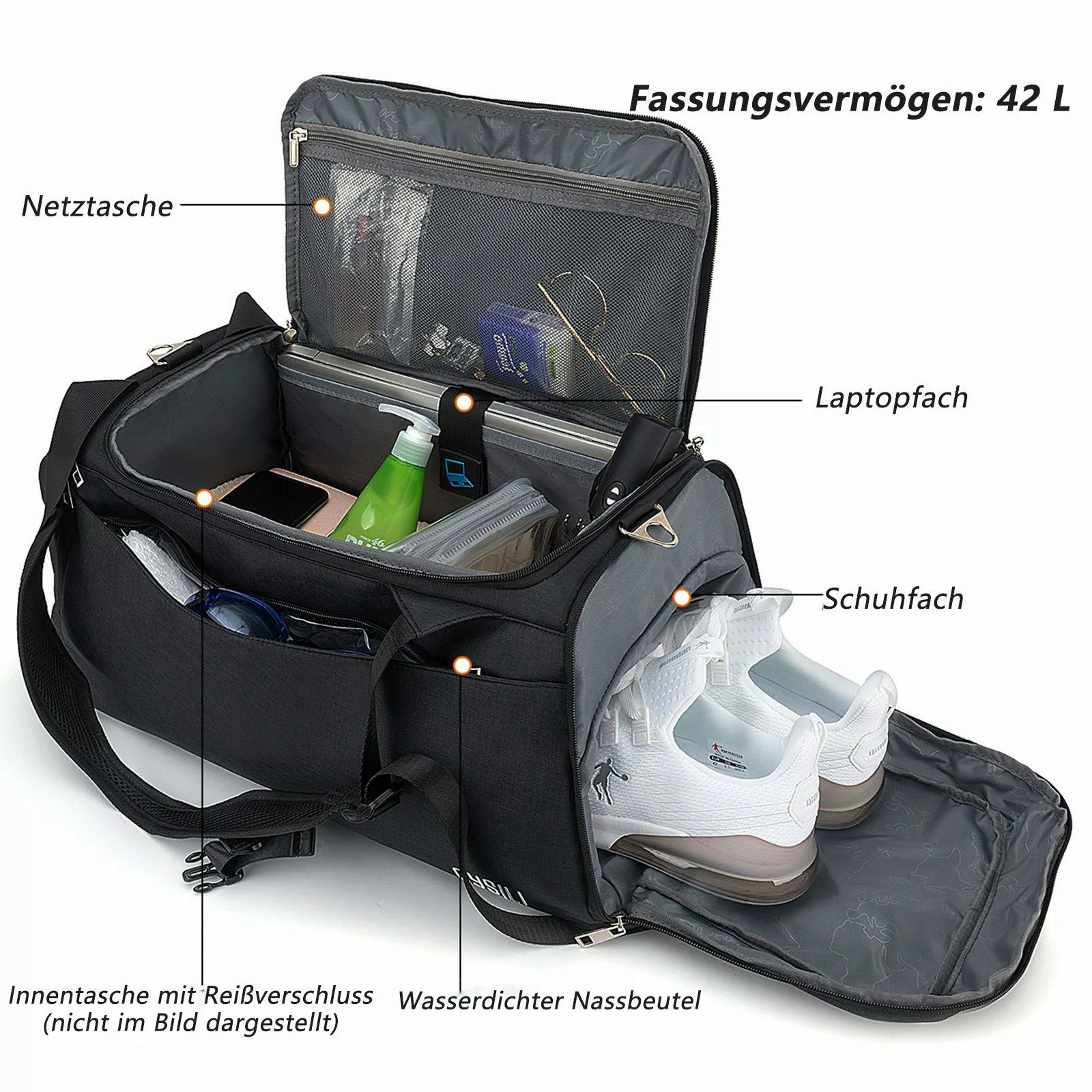 OKWISH Reisetasche Trainingstasche Sporttasche Handtasche Schultertasche günstig online kaufen