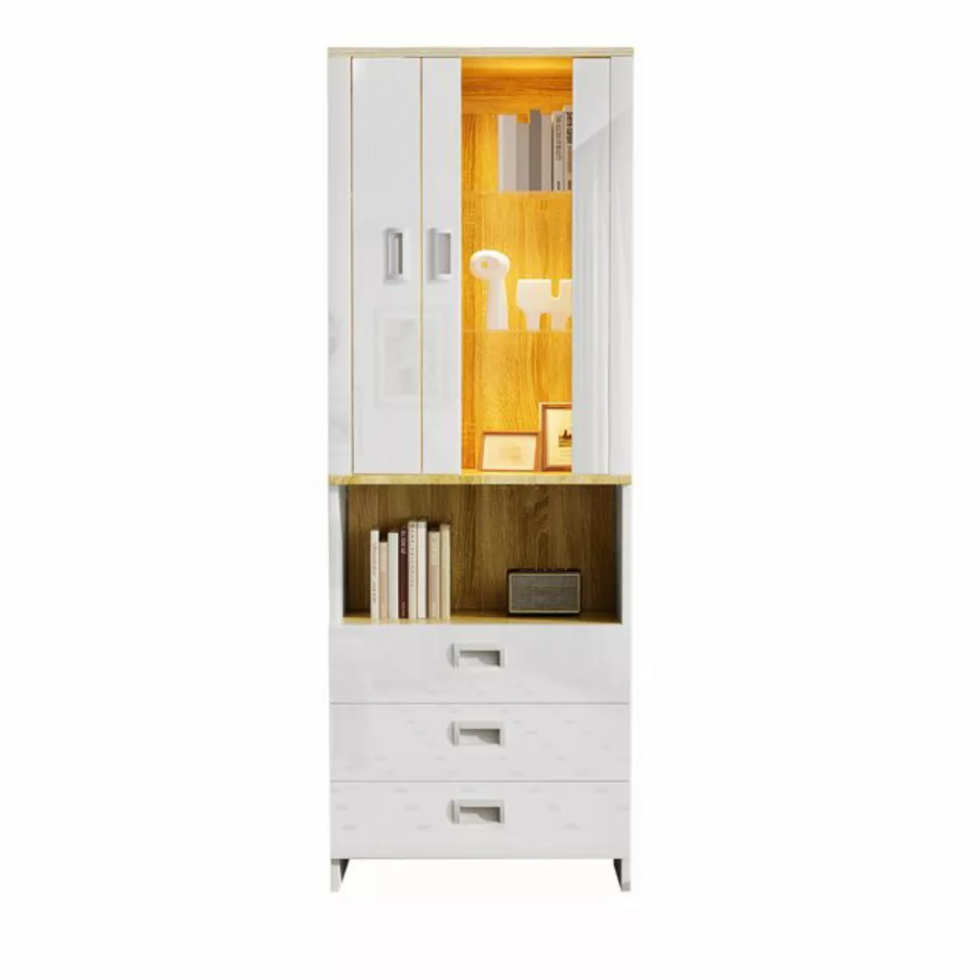 OKWISH Hochschrank Highboard mit Schublade (Küchenbuffet, Bücherschrank, 1- günstig online kaufen