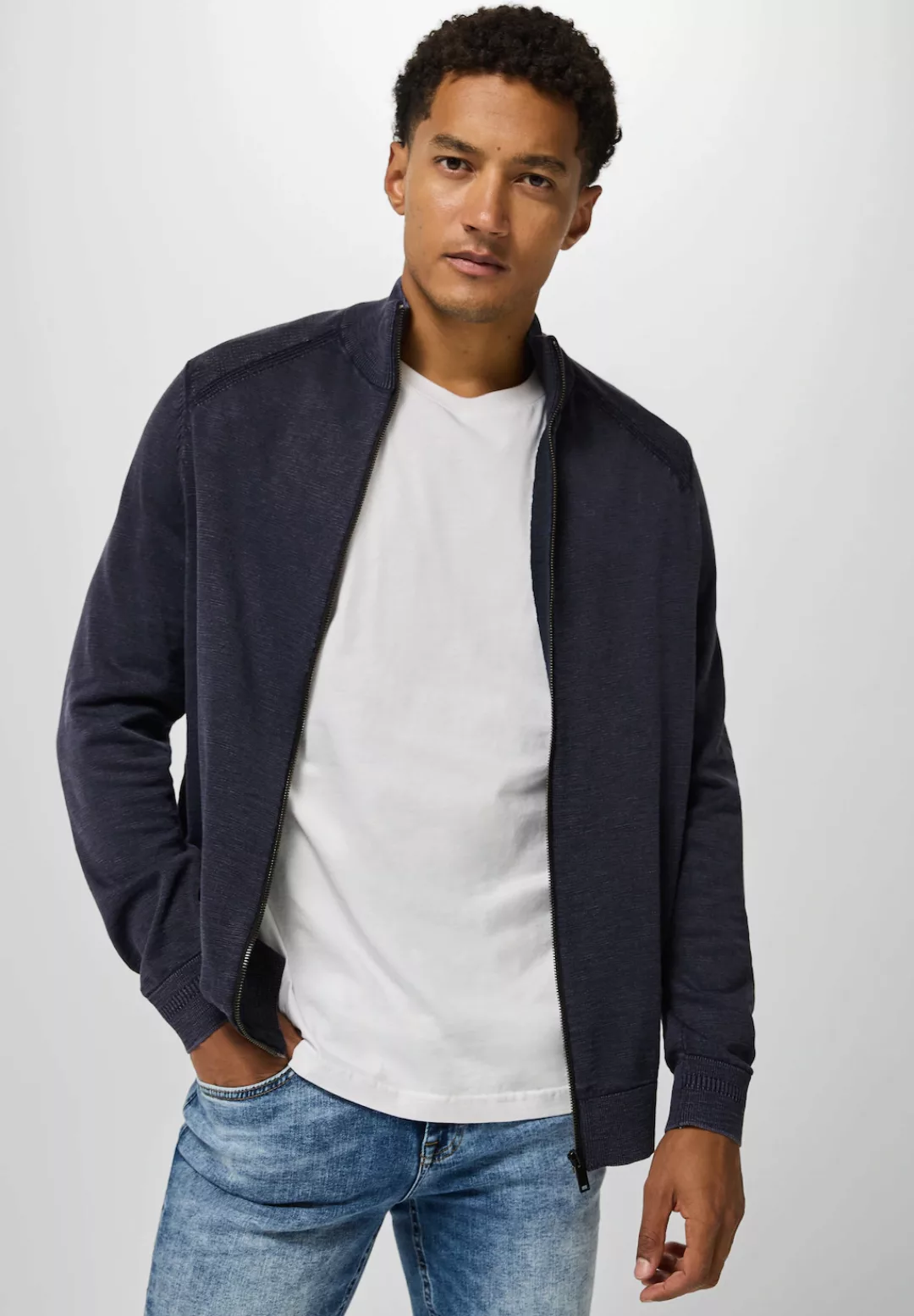 STREET ONE MEN Strickjacke, aus reiner Baumwolle günstig online kaufen