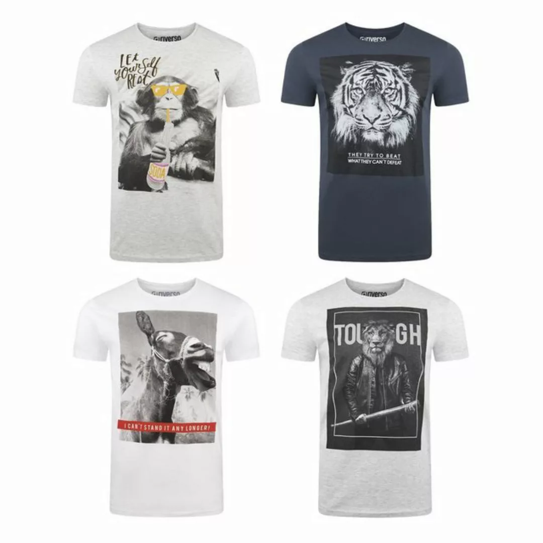 riverso Herren Rundhals T-Shirt RIVCharly Regular Fit 4er Pack günstig online kaufen