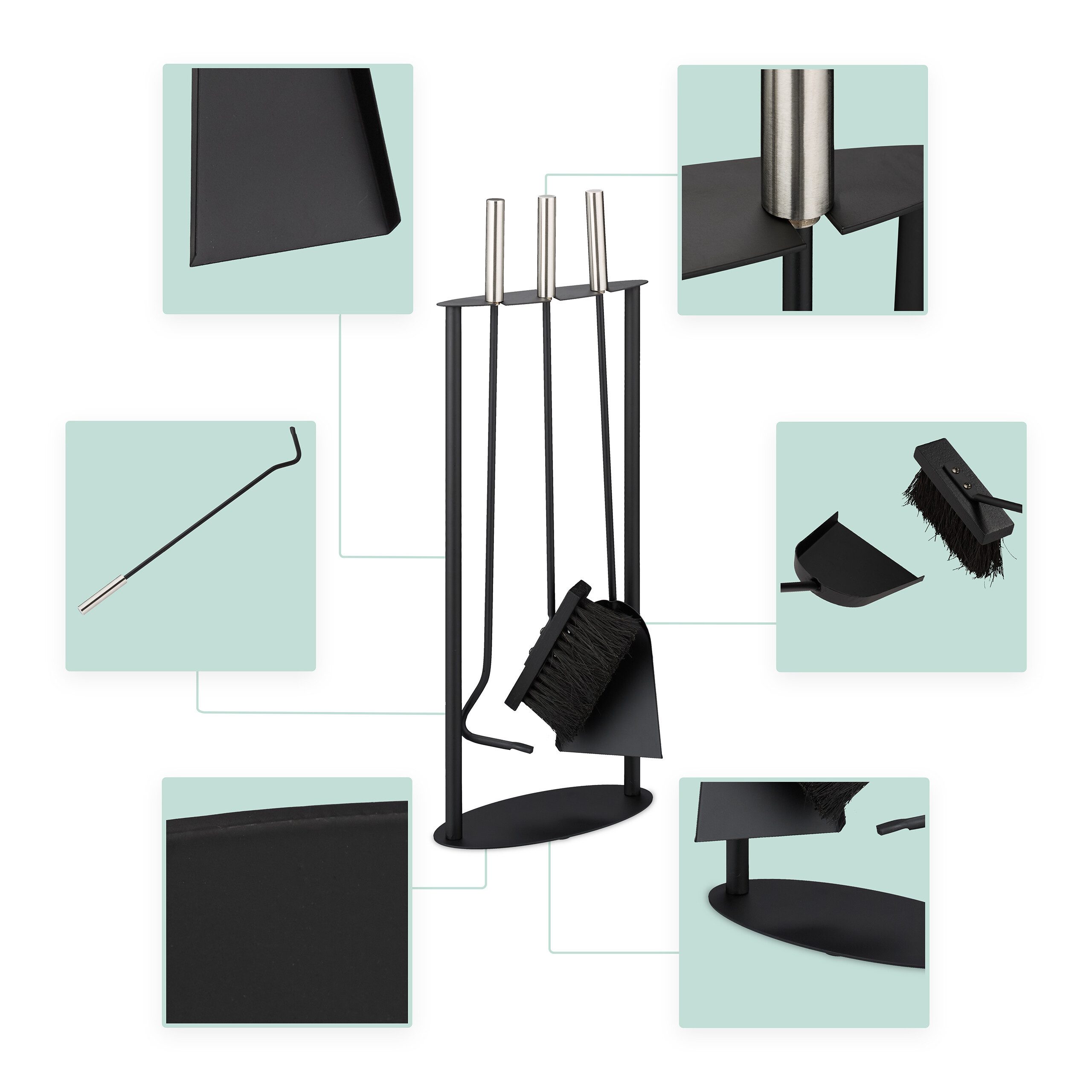 relaxdays Kamingarnitur 4-teiliges Kaminbesteck, (4-St) günstig online kaufen