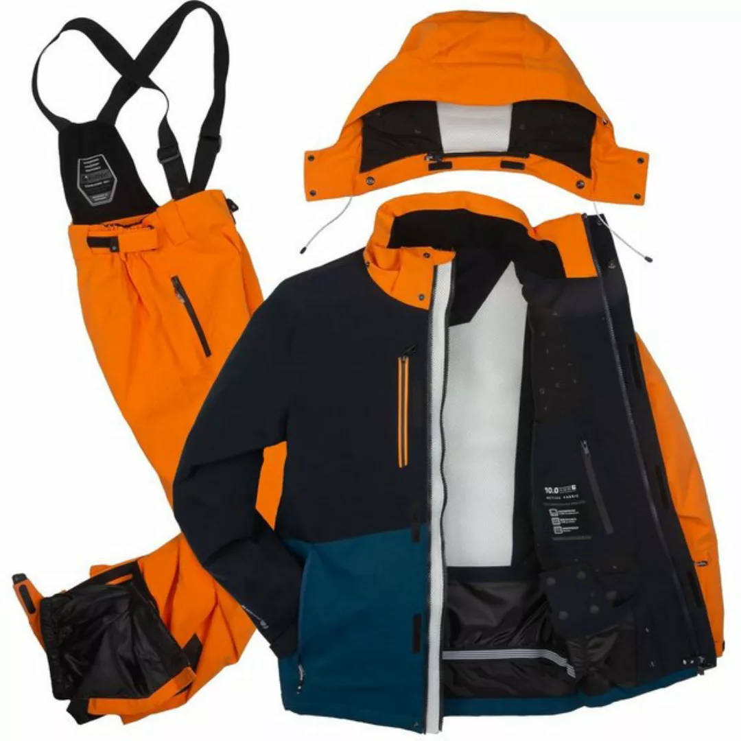 Killtec Skianzug Herren Skijacke + Skihose (blau/orange/schwarz, Gr. S) günstig online kaufen