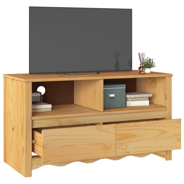 vidaXL TV-Schrank Austern Eiche Massiv Eiche Mittel Stauraum TV Rack Rechte günstig online kaufen