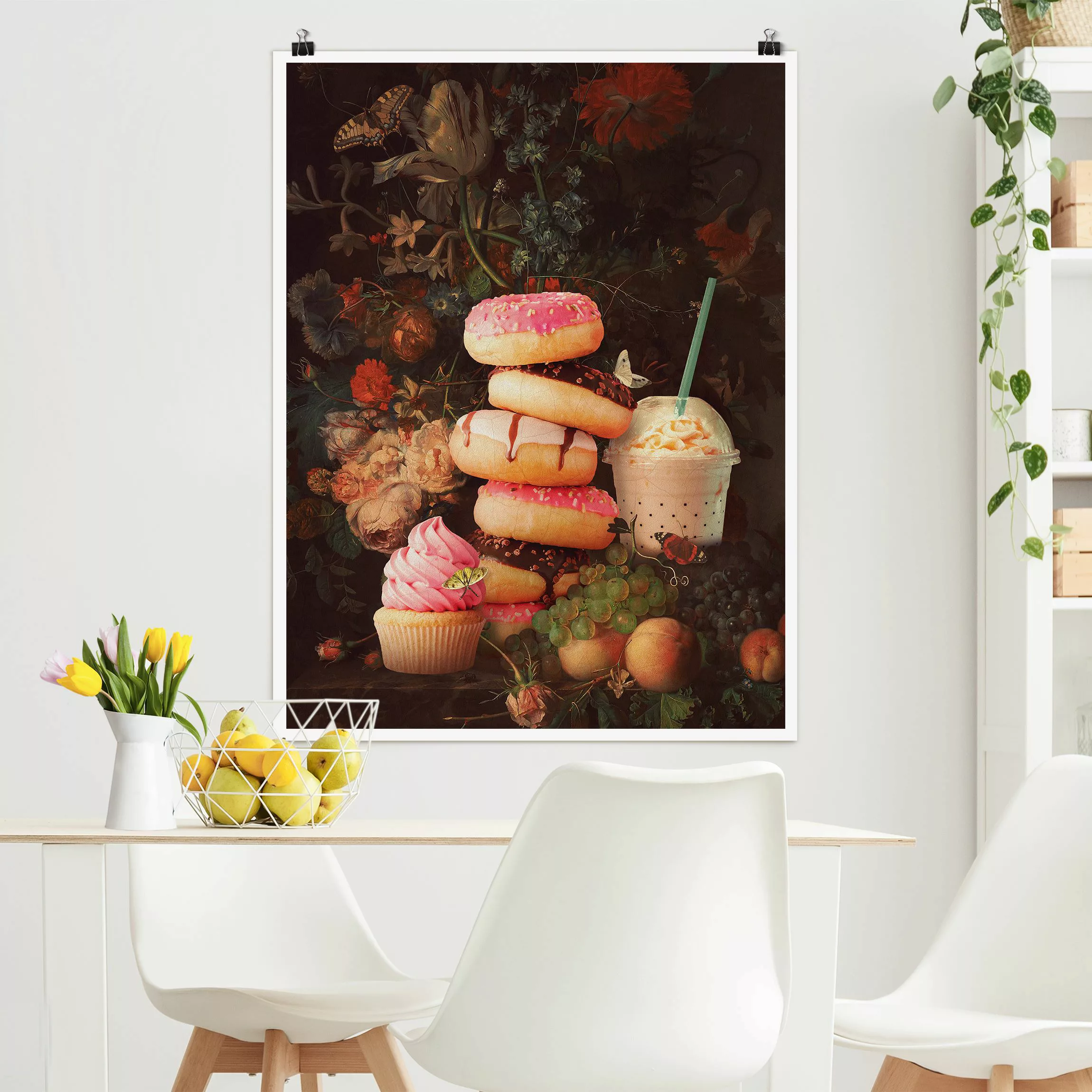 Poster Kunstdruck - Hochformat Süßes Blumenbouquet günstig online kaufen
