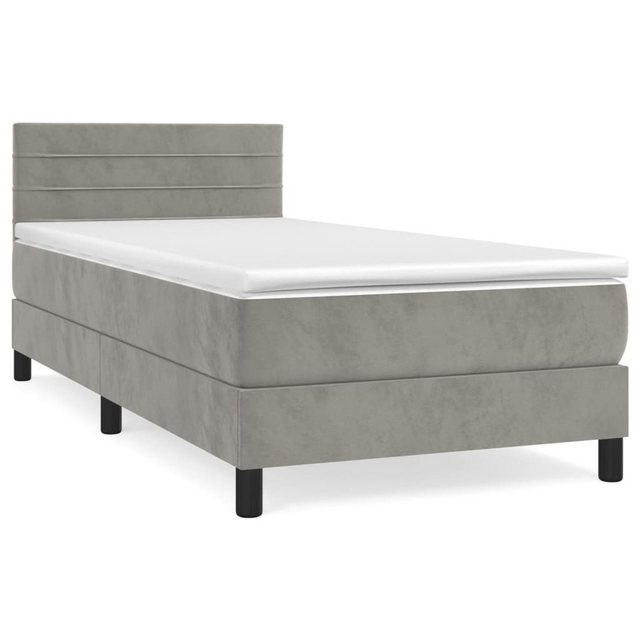 vidaXL Boxspringbett Bett Boxspringbett mit Matratze Samt (90 x 190 cm, Hel günstig online kaufen