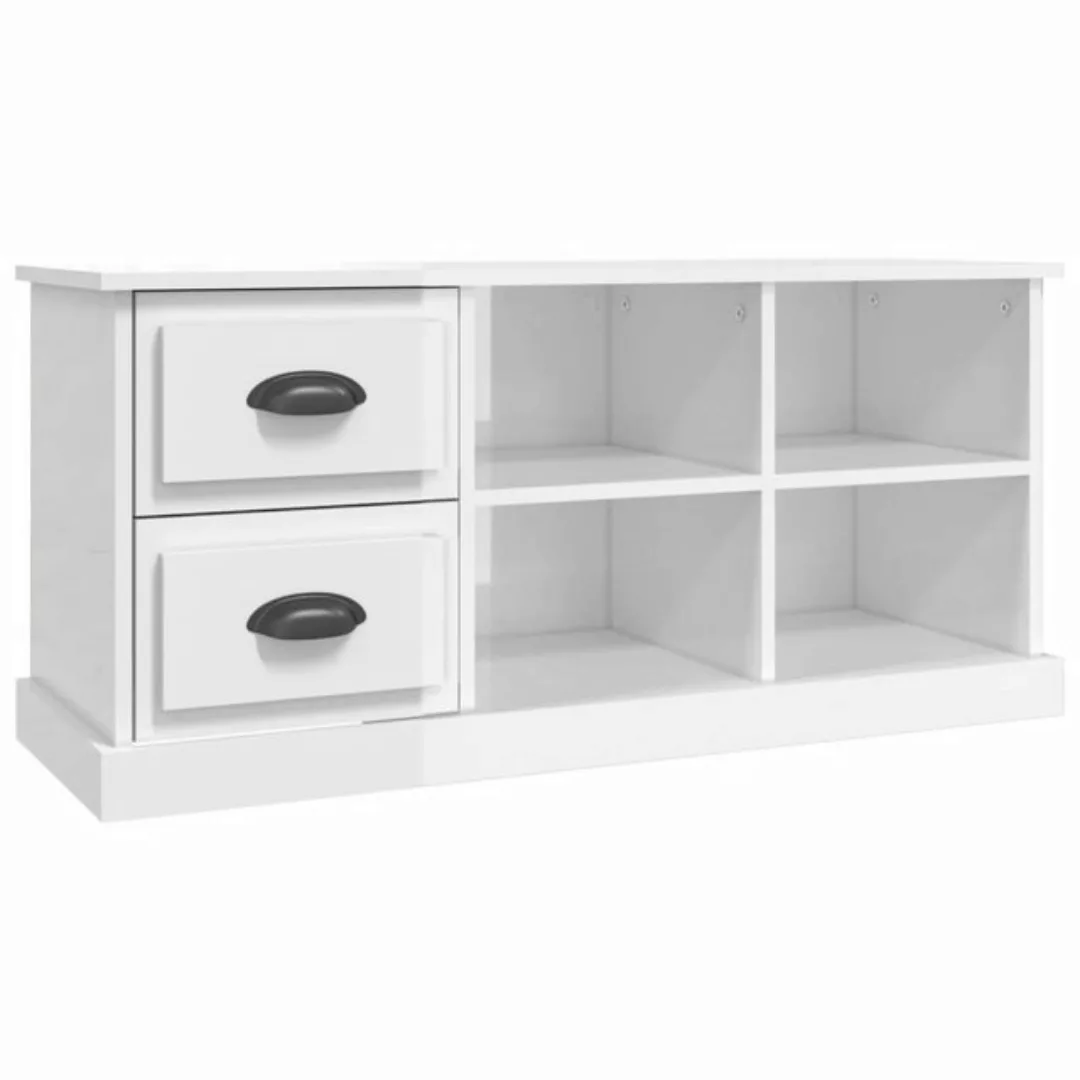 vidaXL TV-Schrank TV-Schrank Hochglanz-Weiß 102x35,5x47,5 cm Spanplatte günstig online kaufen