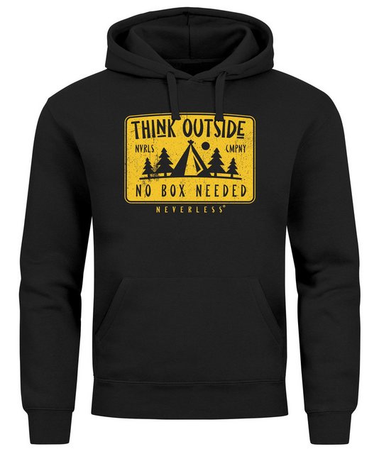 Neverless Hoodie Hoodie Herren Statement Print Think Outside Outdoor Kapuze günstig online kaufen