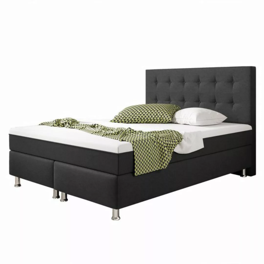 inter Boxspringbett K Plus mit integriertem Topper 140x200 Webstoff (TOP AK günstig online kaufen