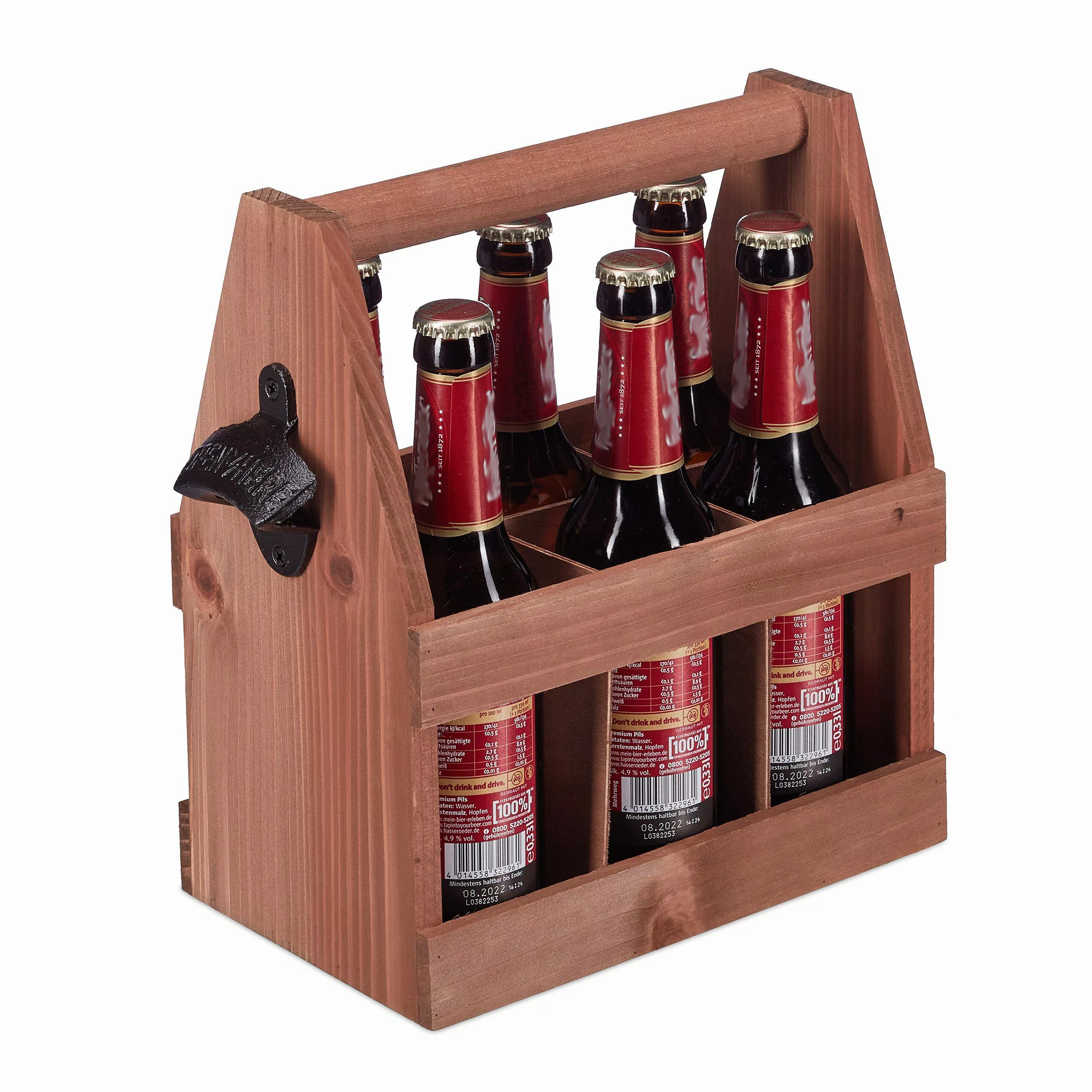 relaxdays Flaschenkorb Bierträger aus Holz mit günstig online kaufen