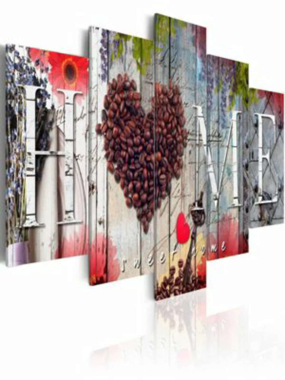 artgeist Wandbild Coffee heart mehrfarbig Gr. 200 x 100 günstig online kaufen
