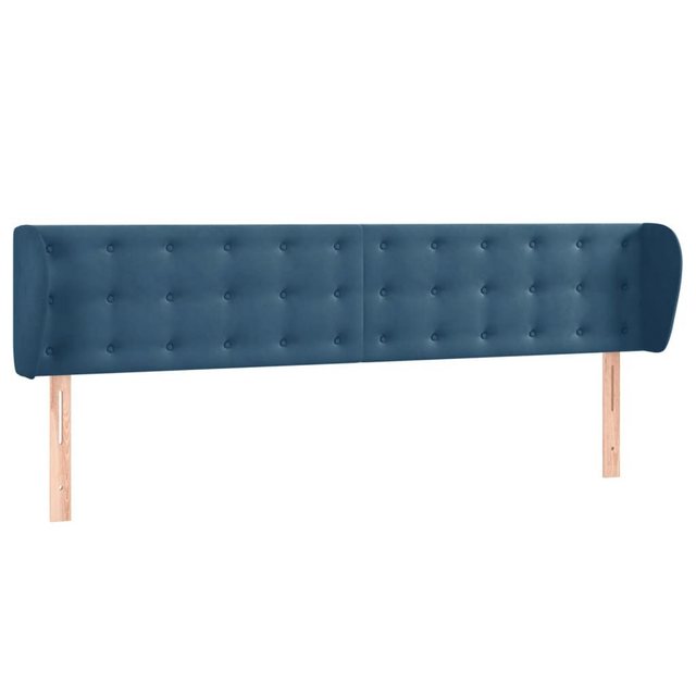 vidaXL Bett, Kopfteil mit Ohren Dunkelblau 183x23x78/88 cm Samt günstig online kaufen