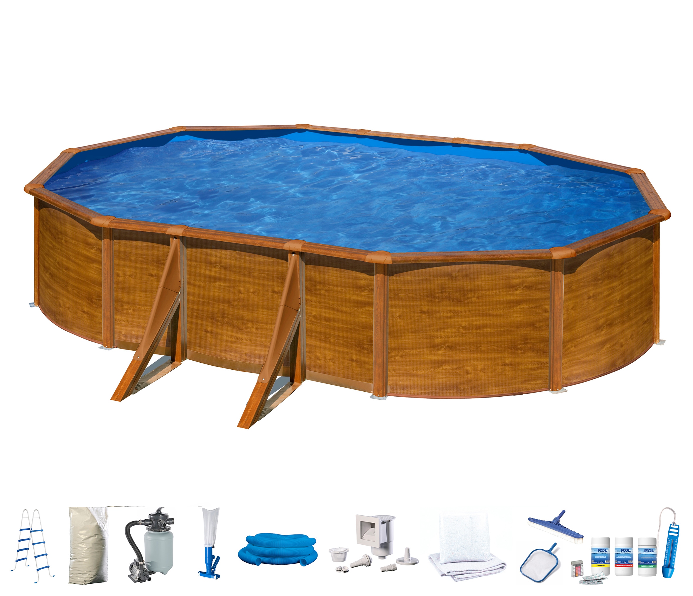 my POOL BWT Ovalpool, (Komplett-Set, 10 tlg.), in moderner Holzoptik, Höhe günstig online kaufen