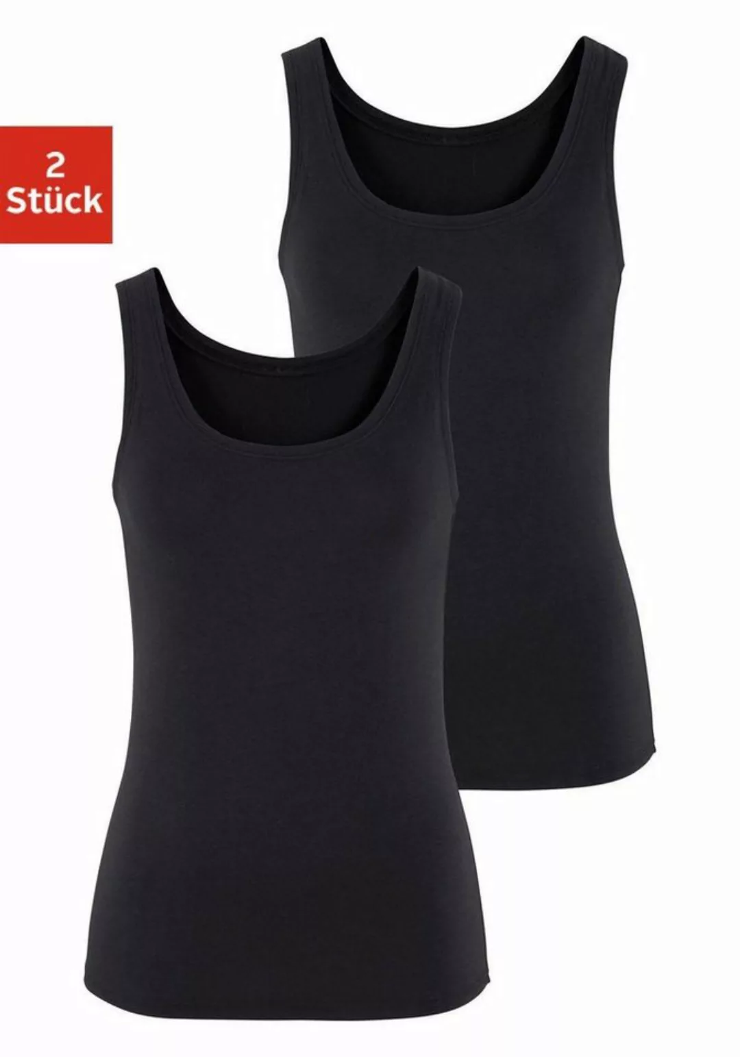 Vivance Tanktop aus elastischer Baumwoll-Qualität (2er-Pack) günstig online kaufen