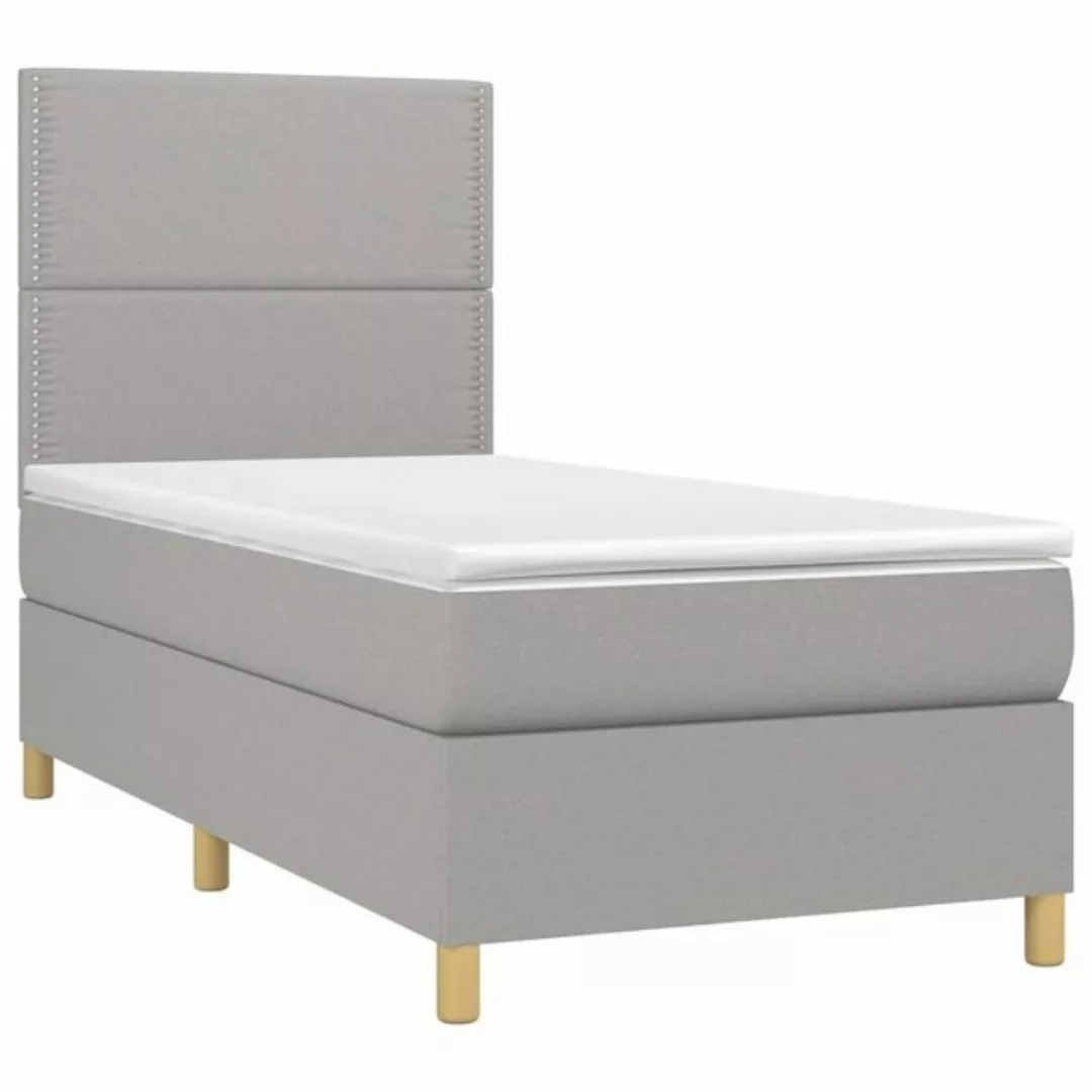 vidaXL Boxspringbett Bett Boxspringbett mit Matratze & Topper & LED (80 x 2 günstig online kaufen