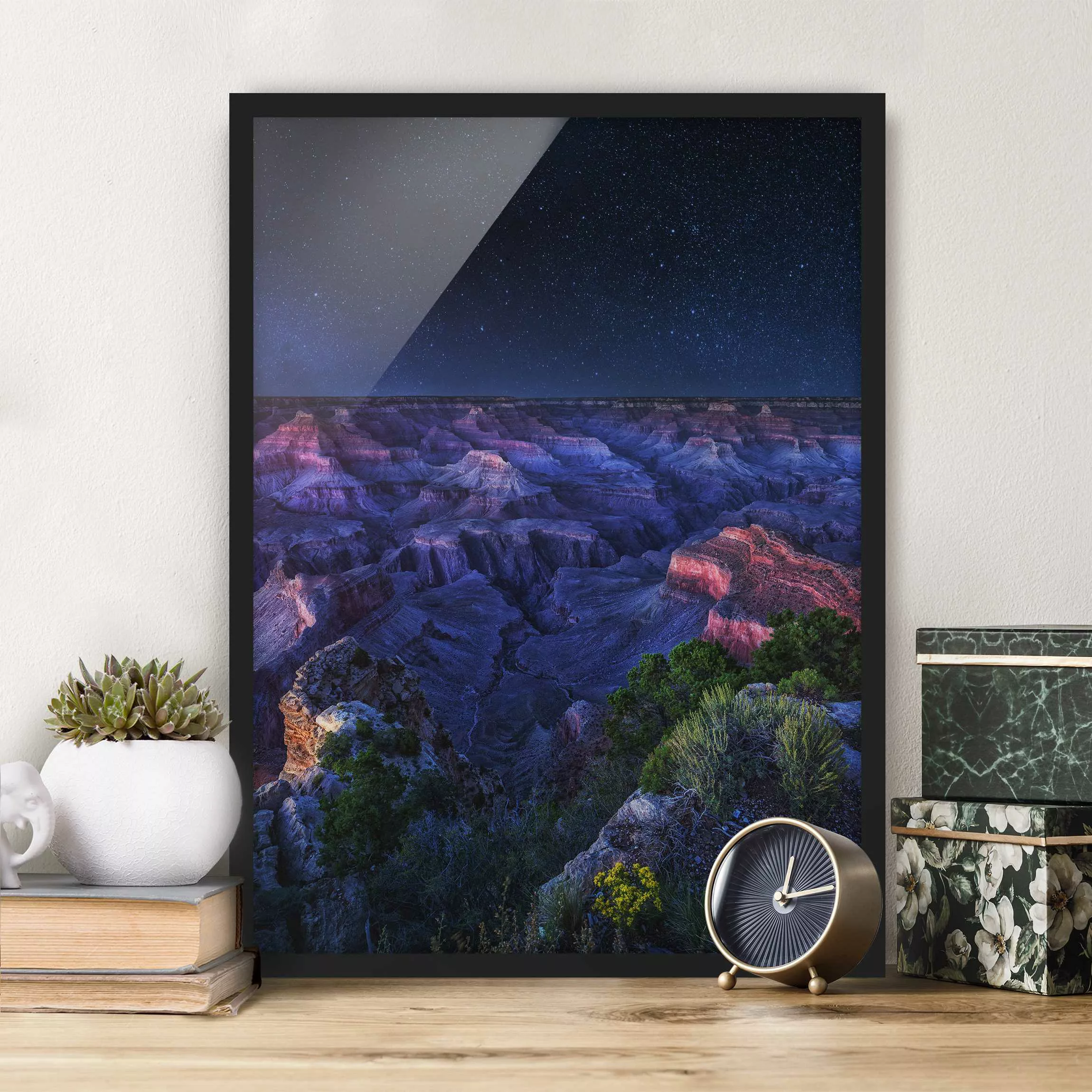 Bild mit Rahmen Natur & Landschaft - Hochformat Grand Canyon Night günstig online kaufen