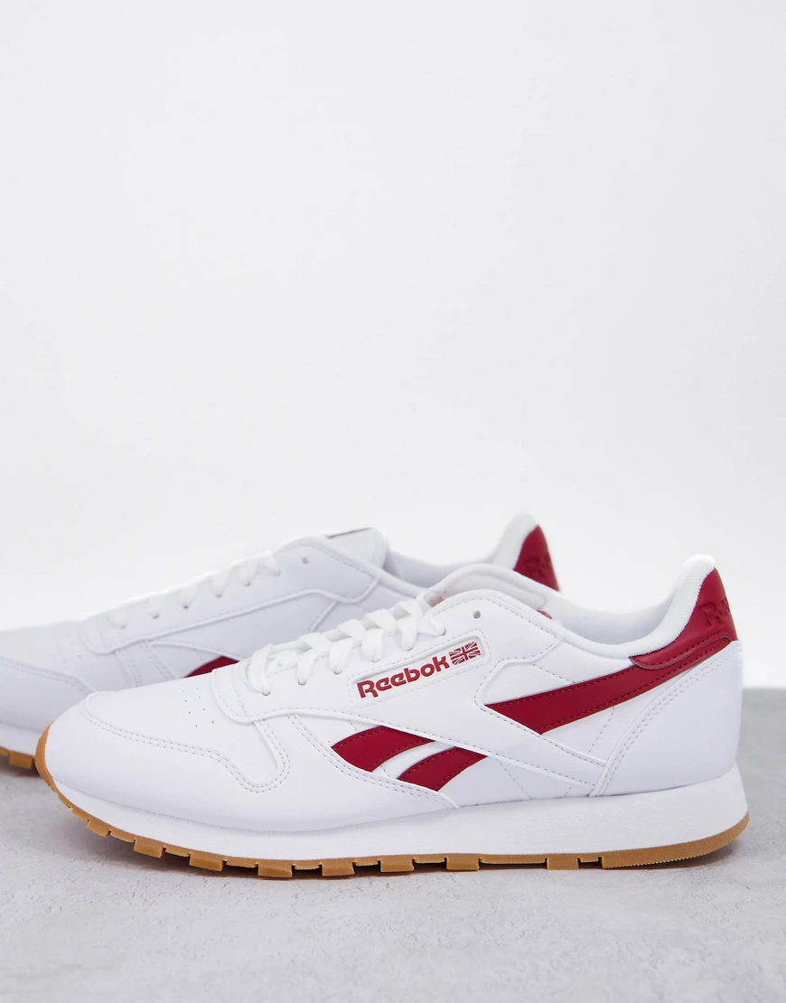 Reebok Classics – Sneaker aus veganem Leder in Weiß und Rot günstig online kaufen