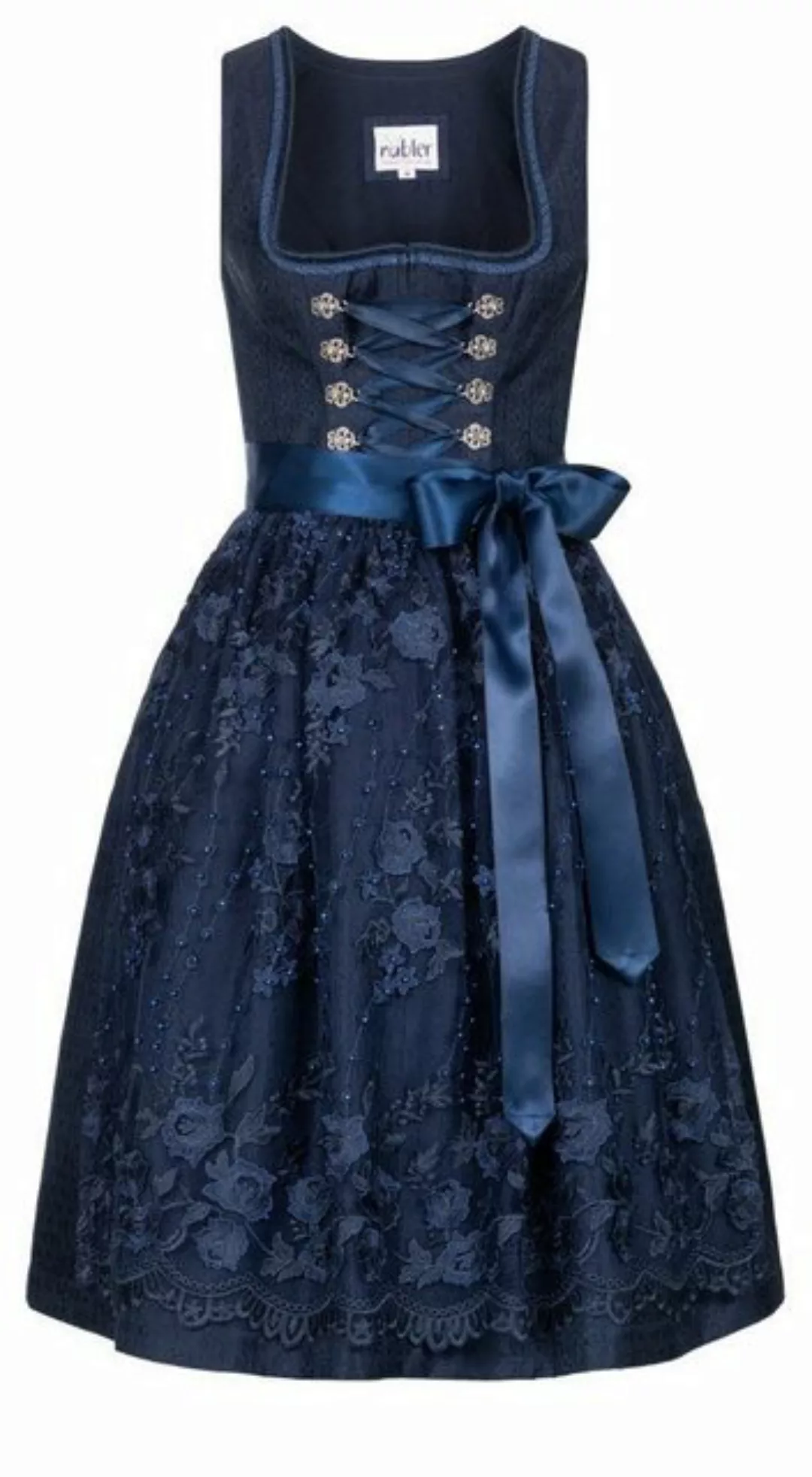 Nübler Trachtenkleid Dirndl midi Gloria in Blau von Nübler günstig online kaufen