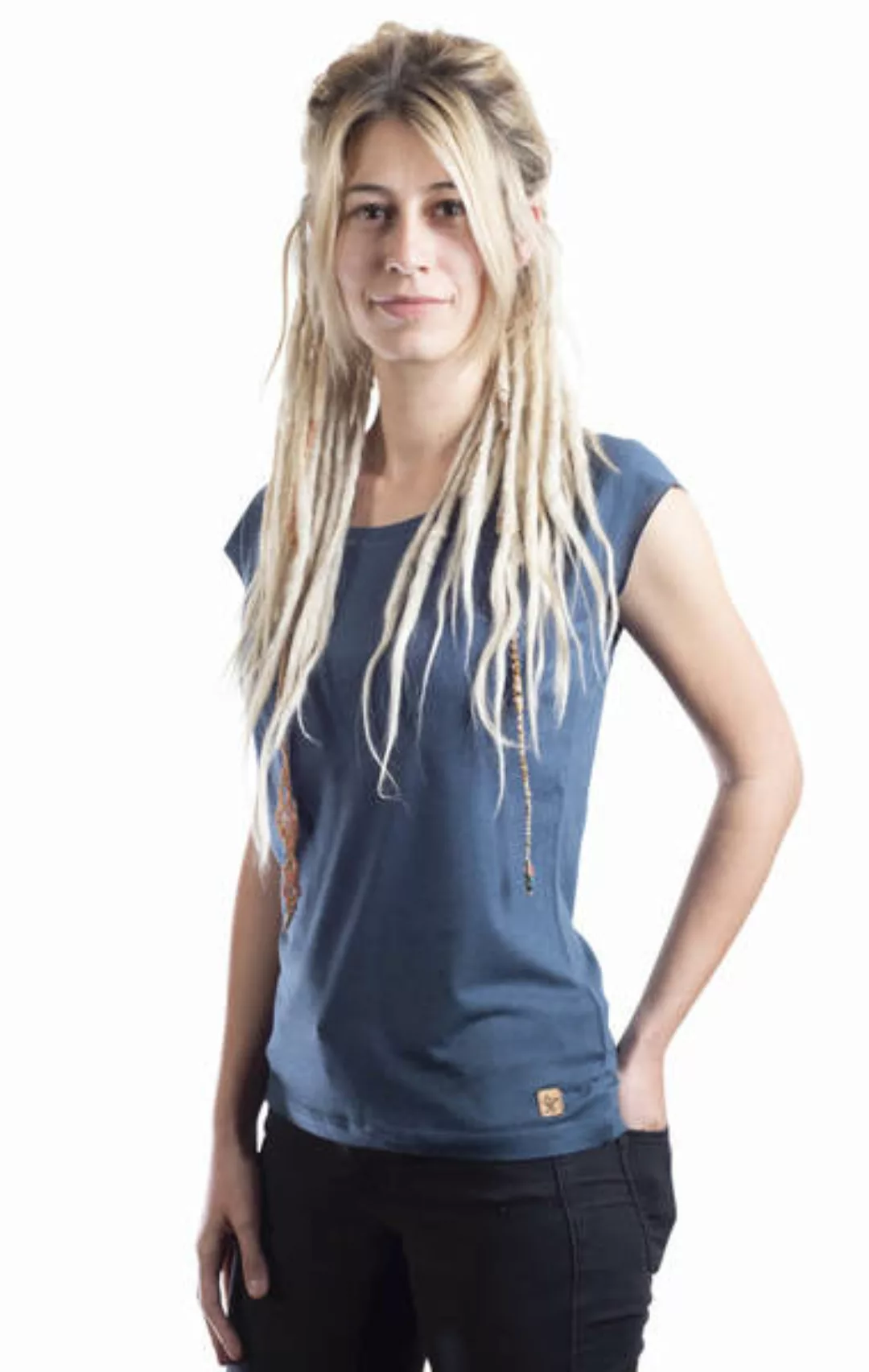 Bambus Shirt Fairwear Für Damen "Basic" In Denim Blue günstig online kaufen