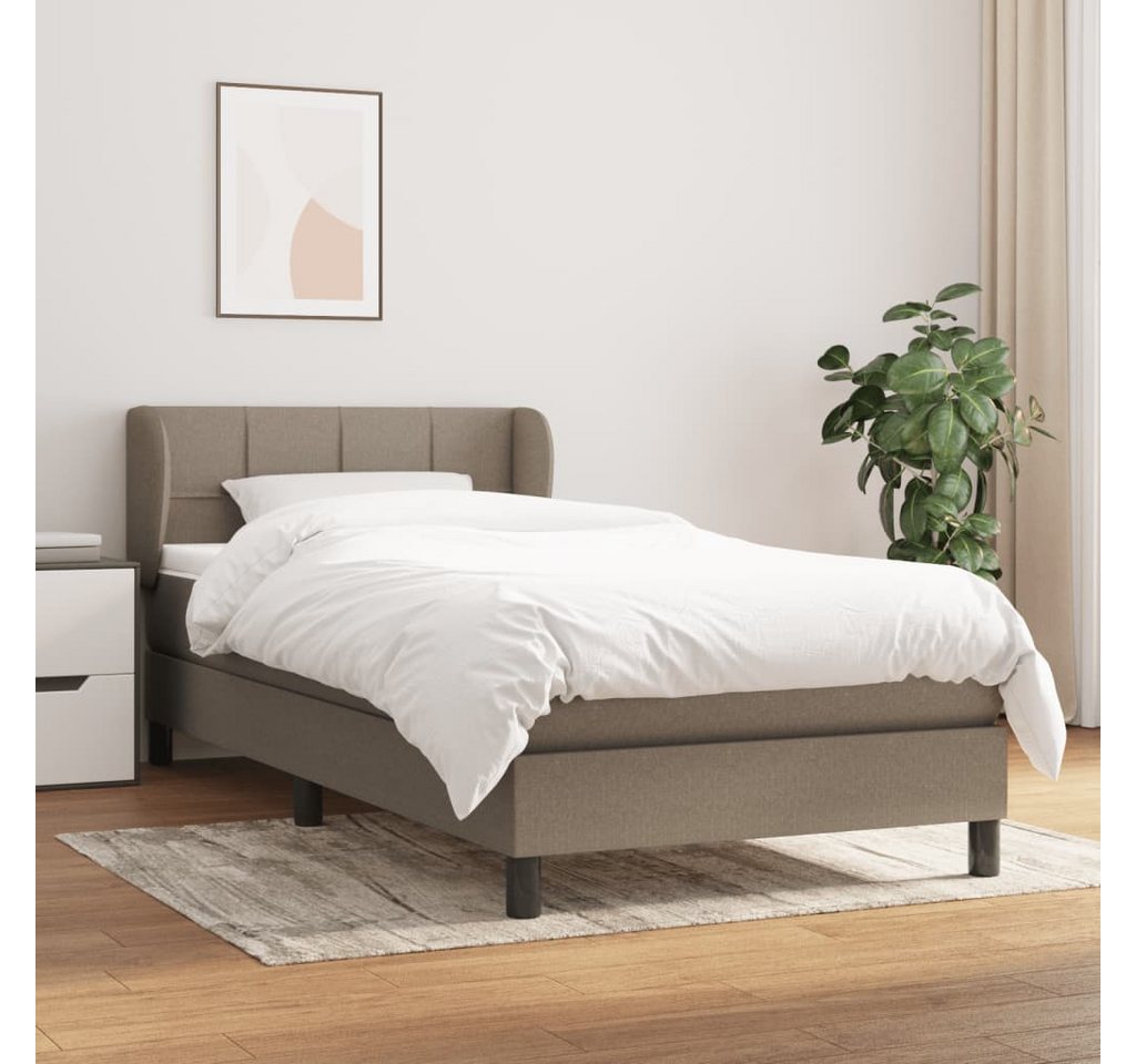 vidaXL Boxspringbett Boxspringbett mit Matratze Taupe 100x200 cm Stoff Bett günstig online kaufen