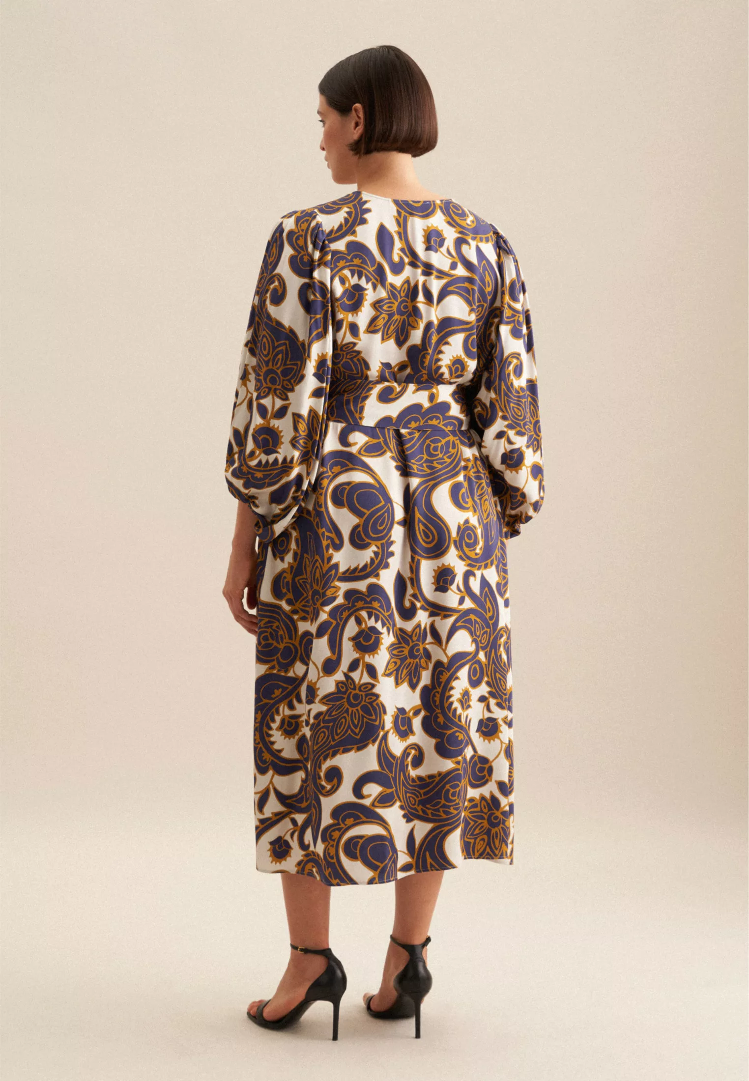 seidensticker Sommerkleid "Schwarze Rose", 3/4-Arm V-Neck Paisley günstig online kaufen