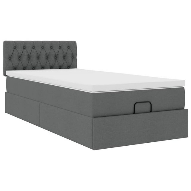 vidaXL Bett Ottoman-Bett mit Matratze Dunkelgrau 80x200 cm Stoff günstig online kaufen