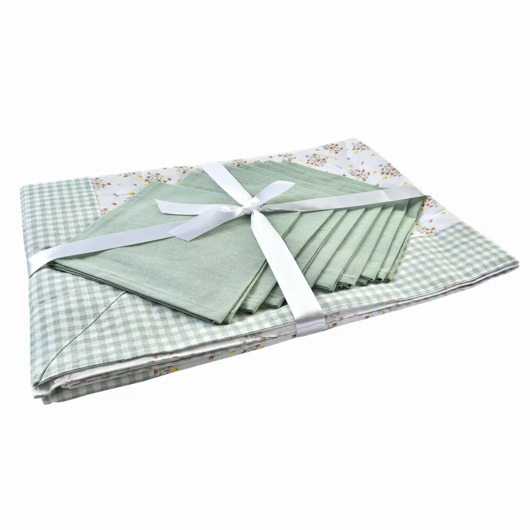 Tischwäsche-set Dkd Home Decor Blomster Polyester Baumwolle Grün (150 X 250 günstig online kaufen